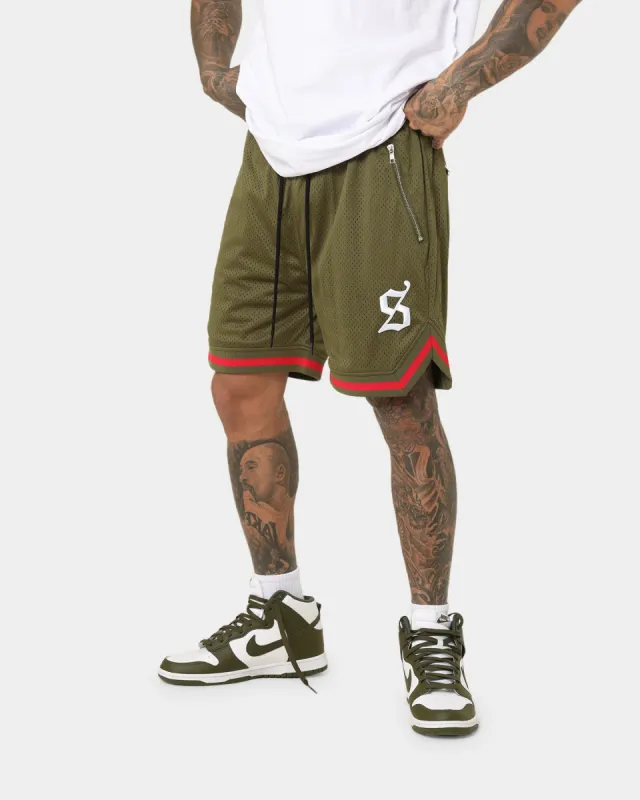 Saint Morta Envogue All-Star Basketball Shorts Khaki/Red sold by Culture Kings