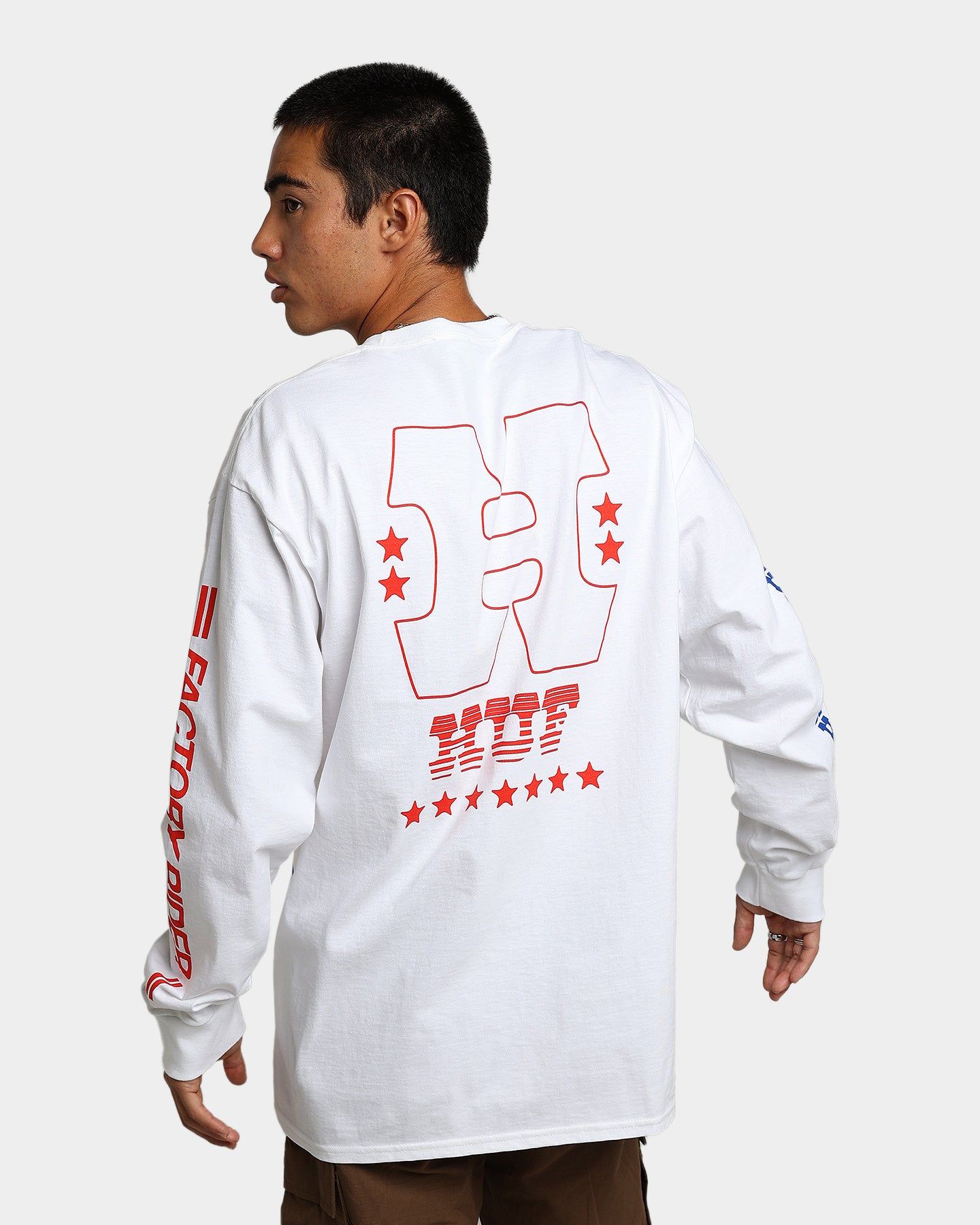 HUF Factory Rider Long Sleeve T-Shirt White sold by Culture Kings product image thumbnail 2
