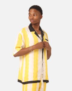 99 Cabana Bowling Short Sleeve Button Up Shirt Yellow/Off White sold by Culture Kings