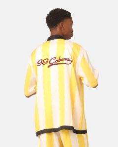 99 Cabana Bowling Short Sleeve Button Up Shirt Yellow/Off White sold by Culture Kings