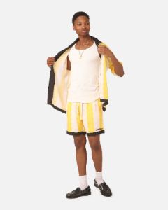 99 Cabana Bowling Short Sleeve Button Up Shirt Yellow/Off White sold by Culture Kings