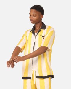 99 Cabana Bowling Short Sleeve Button Up Shirt Yellow/Off White sold by Culture Kings