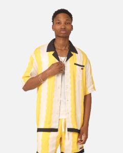 99 Cabana Bowling Short Sleeve Button Up Shirt Yellow/Off White sold by Culture Kings