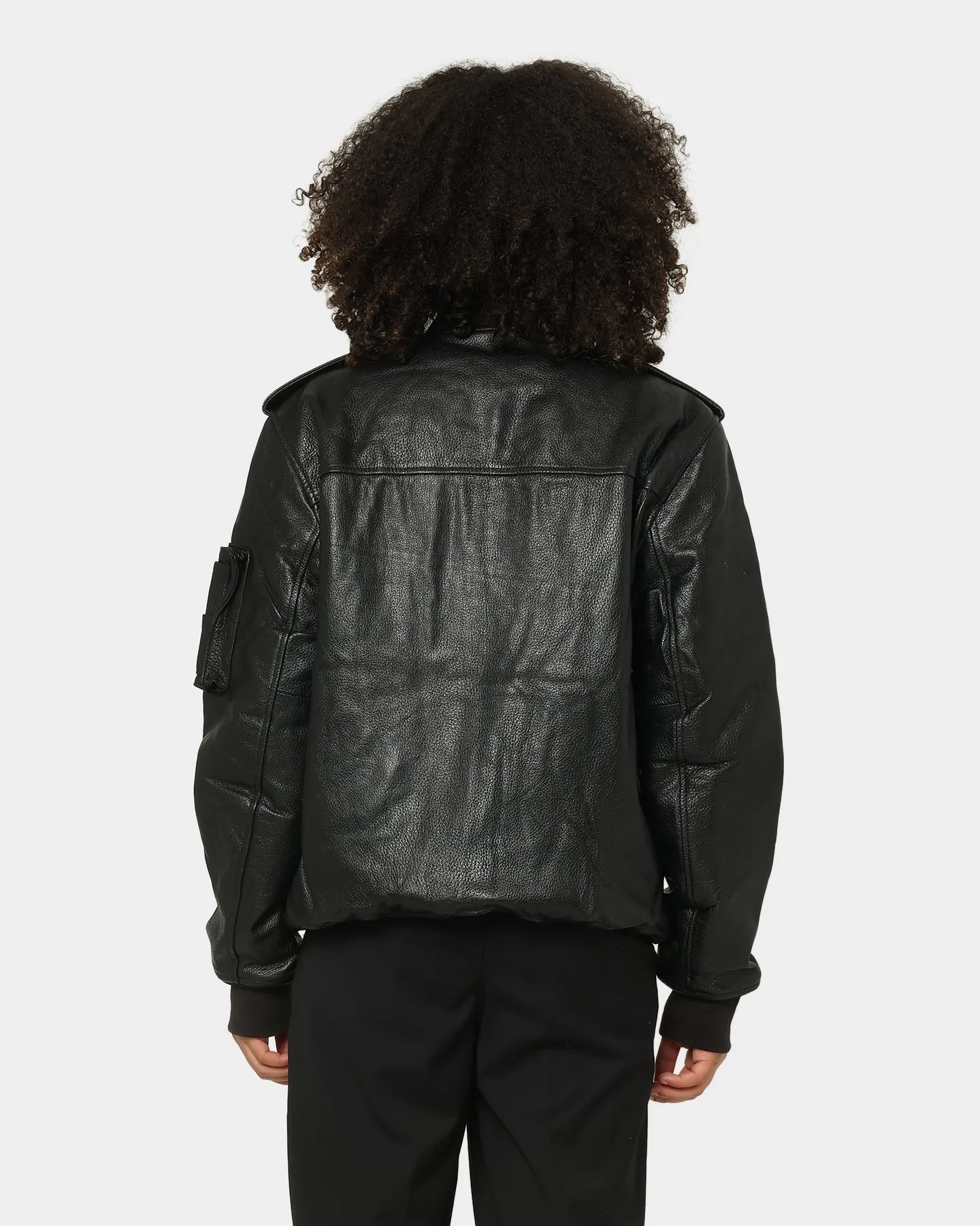 Saint Morta Staten Leather Bomber Jacket Black sold by Culture Kings product image thumbnail 4