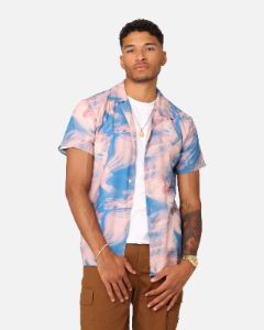 XXIII Distorted Button Up Shirt Pink/Blue sold by Culture Kings