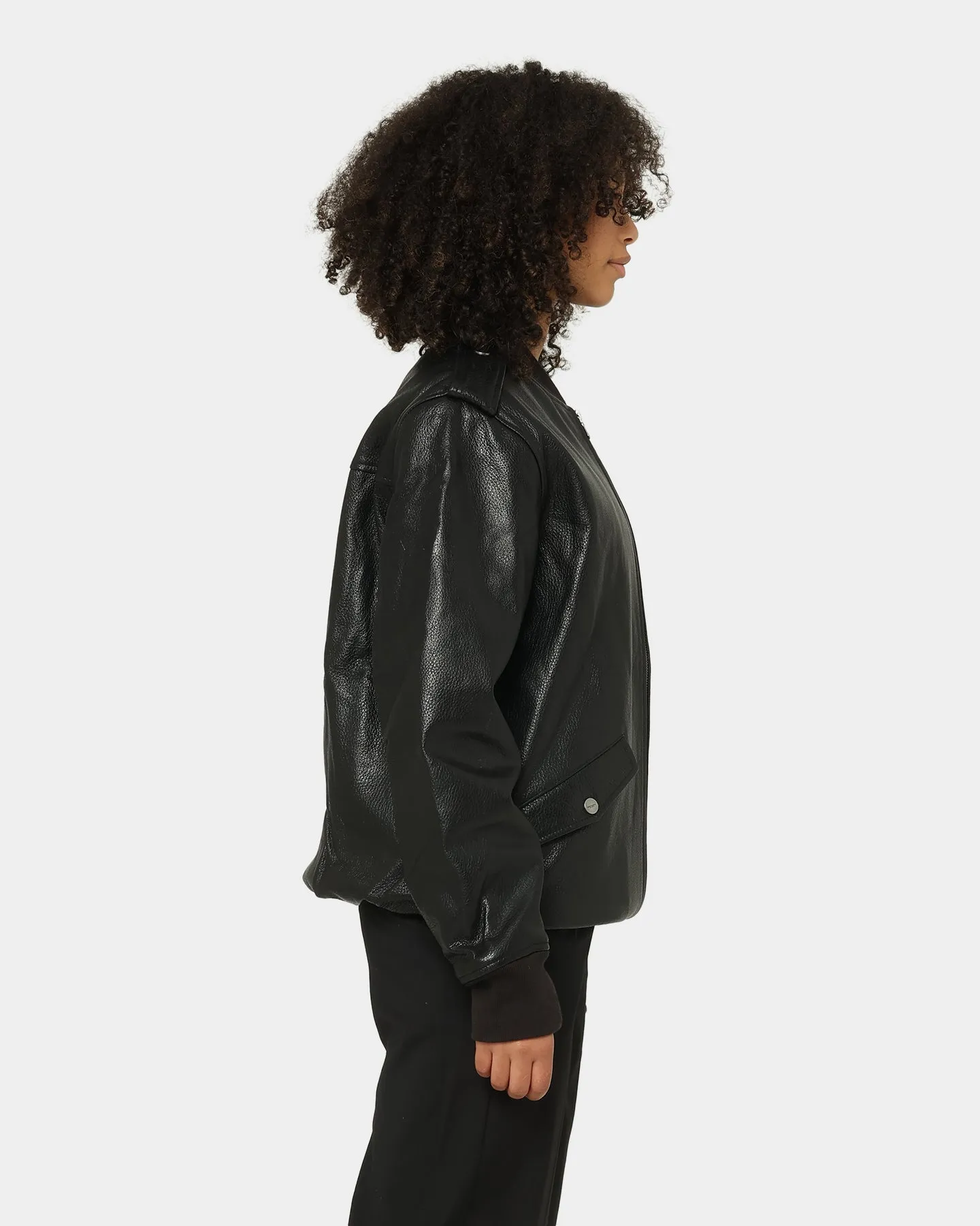 Saint Morta Staten Leather Bomber Jacket Black sold by Culture Kings product image thumbnail 5