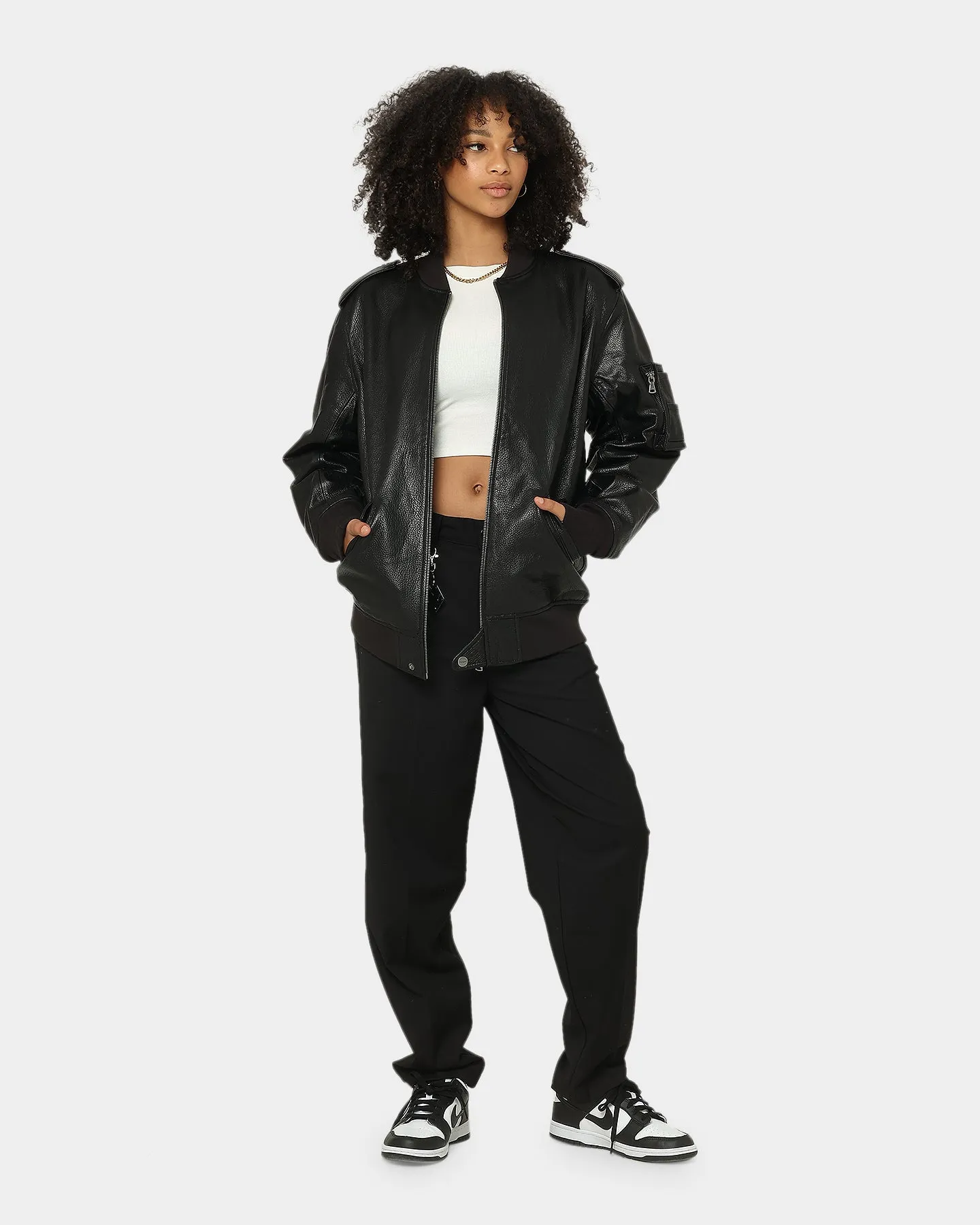 Saint Morta Staten Leather Bomber Jacket Black sold by Culture Kings product image thumbnail 2