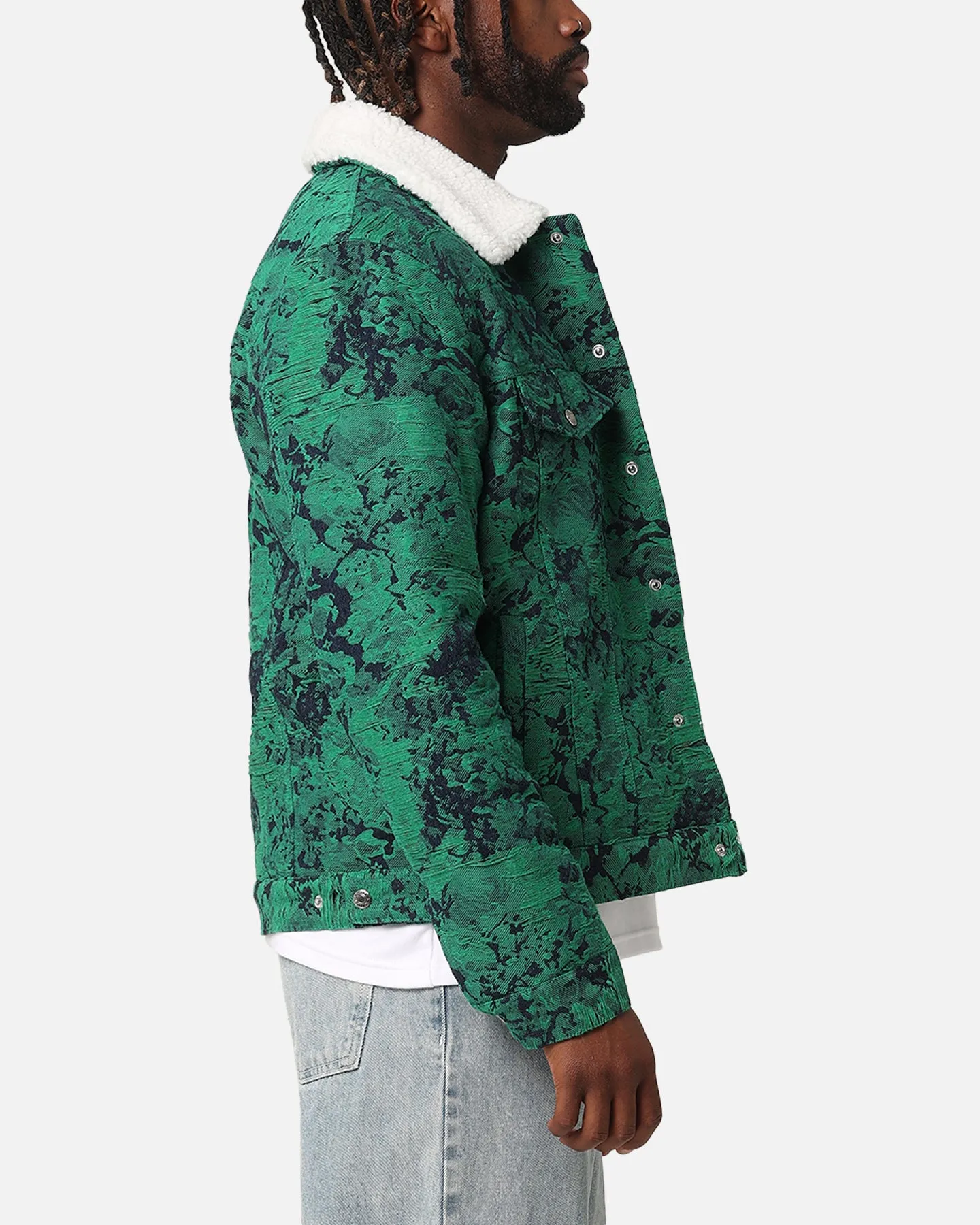 XXIII Chelsea Jacquard Sherpa Jacket Green/Blue sold by Culture Kings product image thumbnail 4