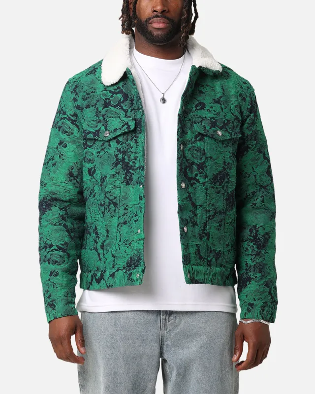 XXIII Chelsea Jacquard Sherpa Jacket Green/Blue sold by Culture Kings