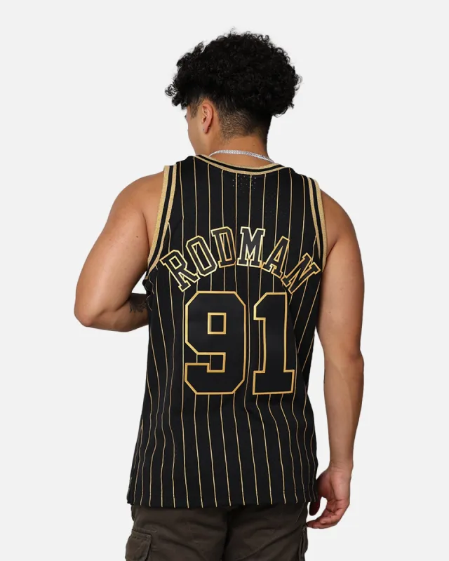 Mitchell & Ness Chicago Bulls Dennis Rodman '97-98 Swingman Jersey Black/Gold sold by Culture Kings