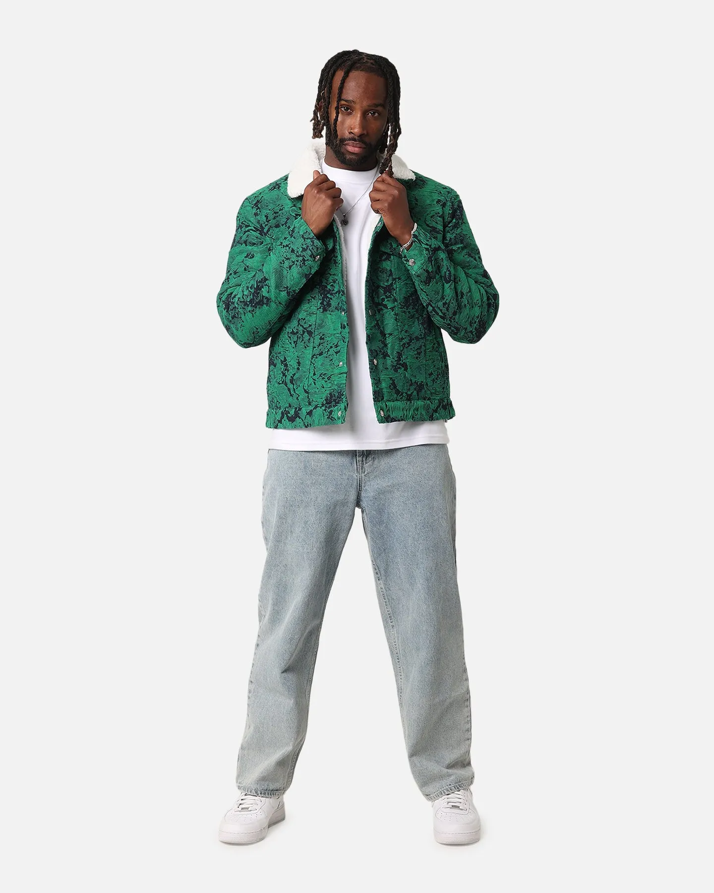 XXIII Chelsea Jacquard Sherpa Jacket Green/Blue sold by Culture Kings product image thumbnail 2