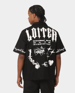Loiter Tattoo Button Up Shirt Black sold by Culture Kings