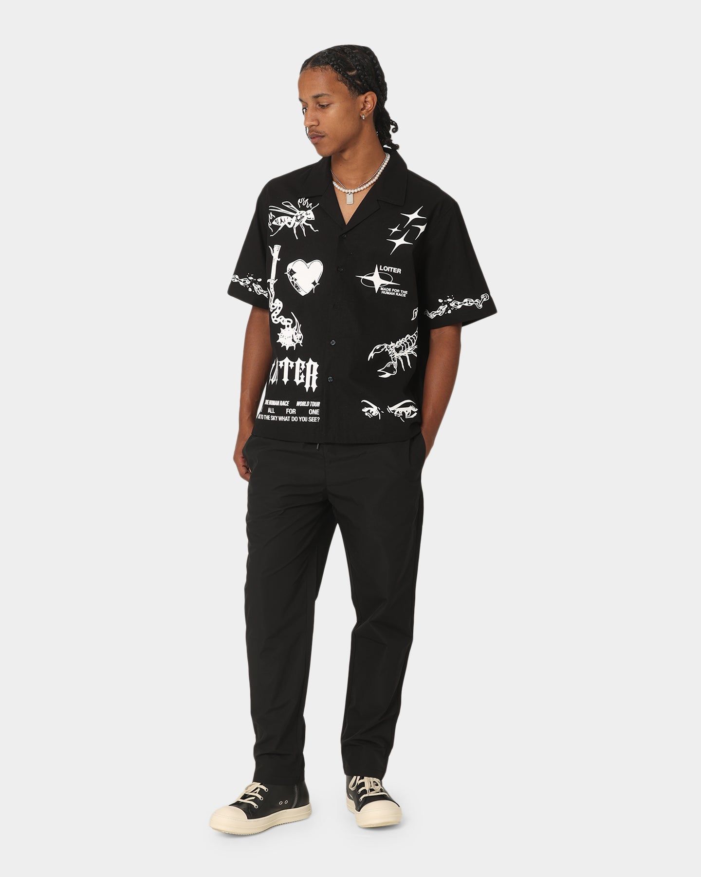 Loiter Tattoo Button Up Shirt Black sold by Culture Kings product image thumbnail 3