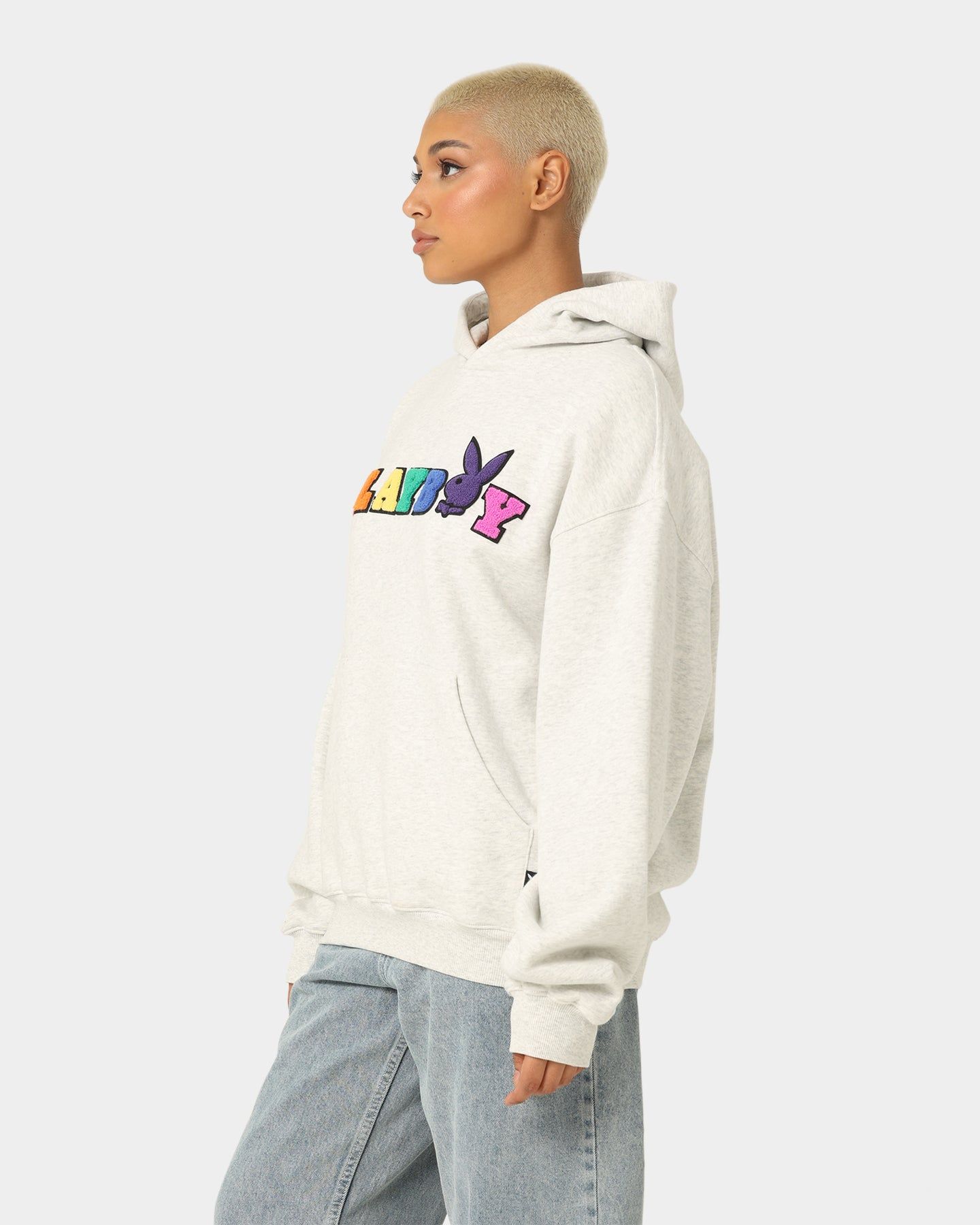 Playboy By CK Chenille Wordmark Hoodie Ash sold by Culture Kings product image thumbnail 8
