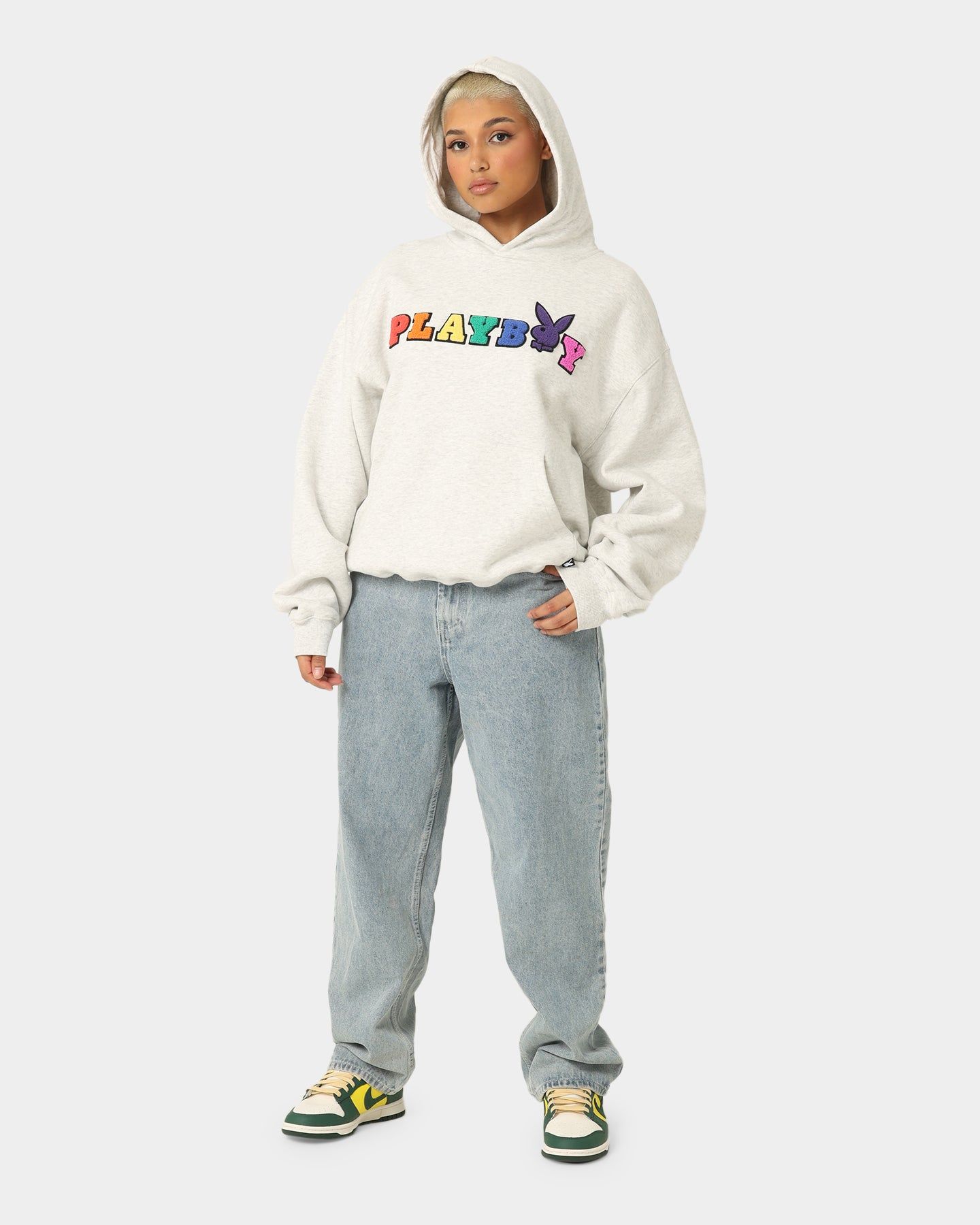 Playboy By CK Chenille Wordmark Hoodie Ash sold by Culture Kings product image thumbnail 4