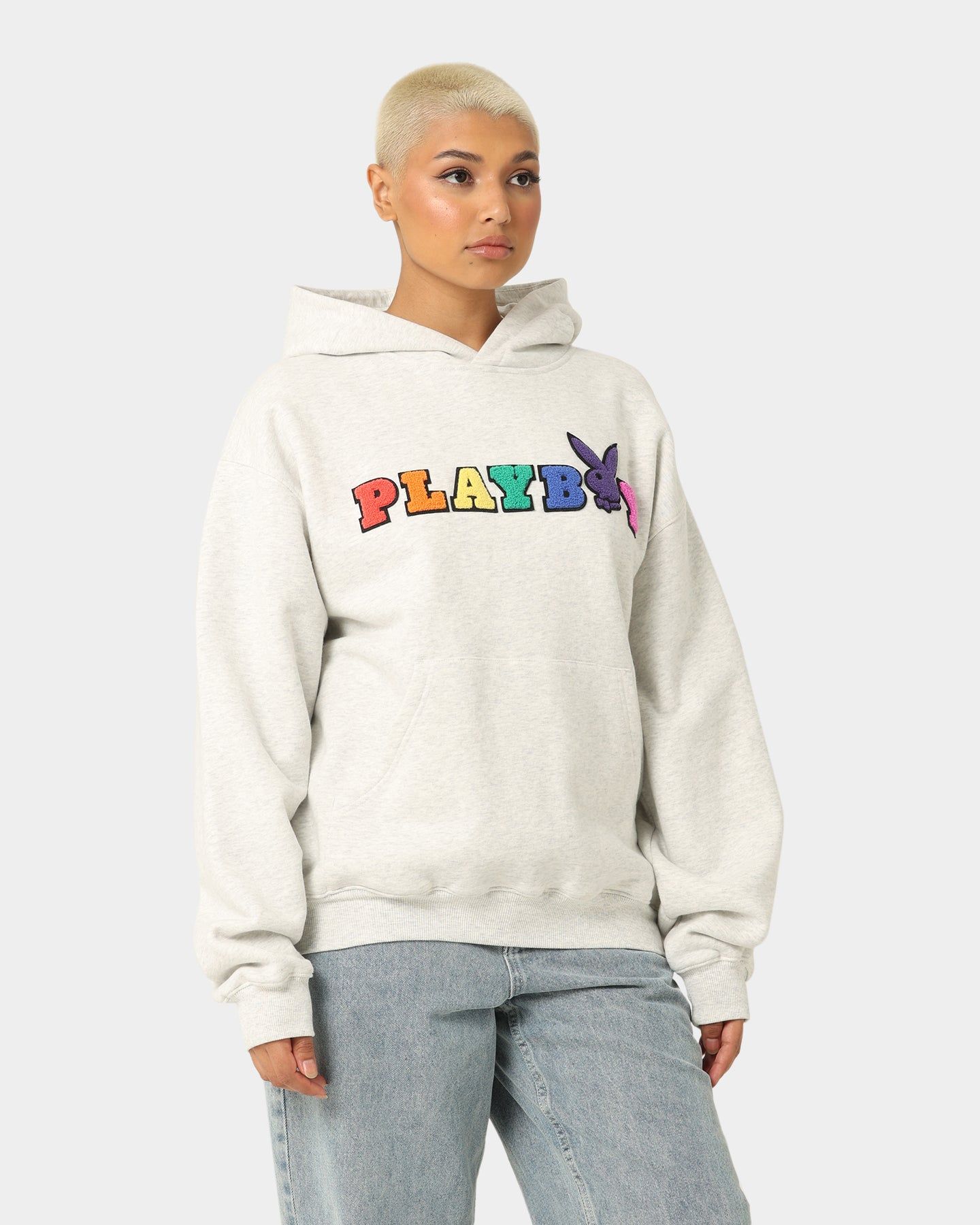 Playboy By CK Chenille Wordmark Hoodie Ash sold by Culture Kings product image thumbnail 7