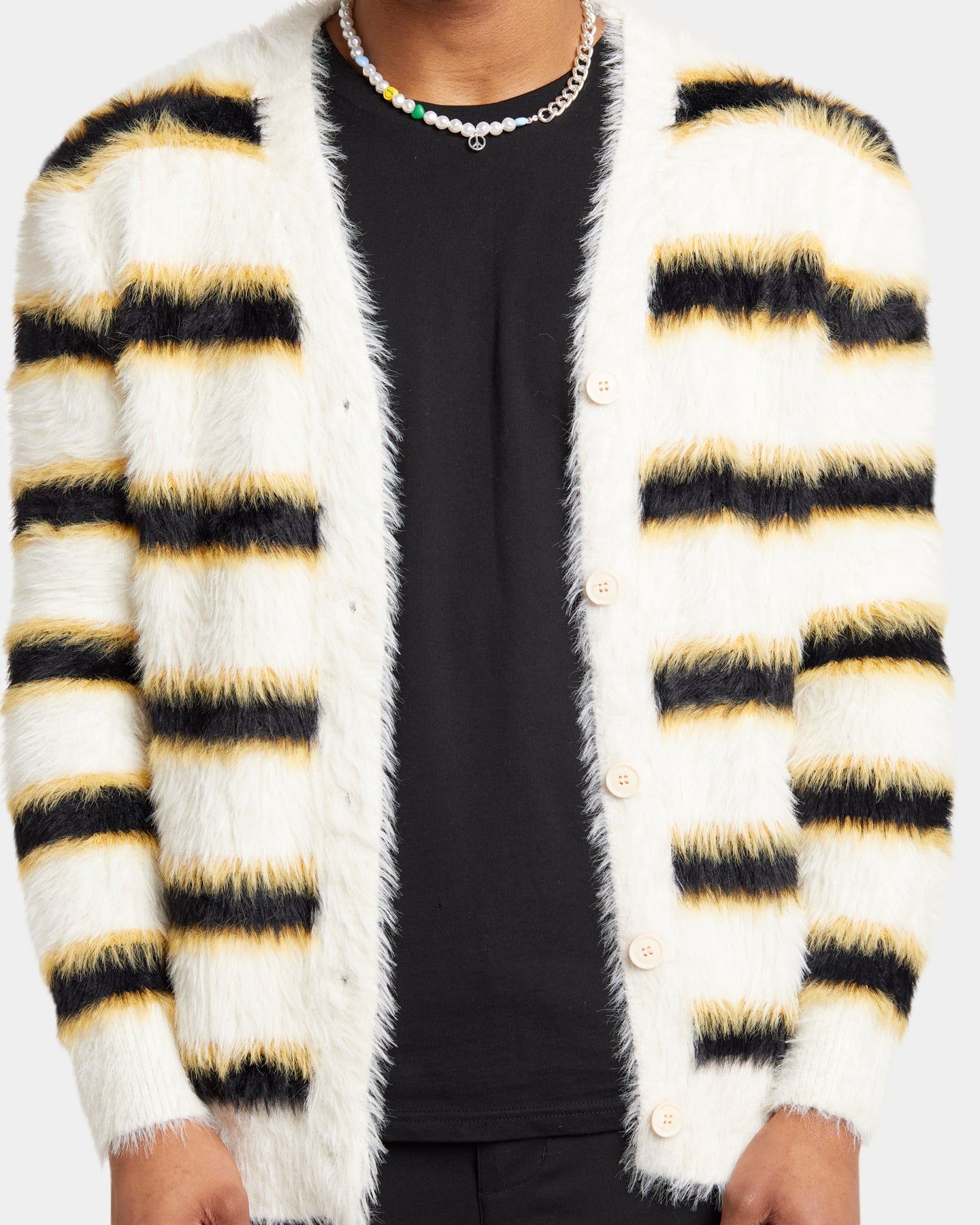 XXIII Tyler Stripe Cardigan White/Black/Yellow sold by Culture Kings product image thumbnail 3