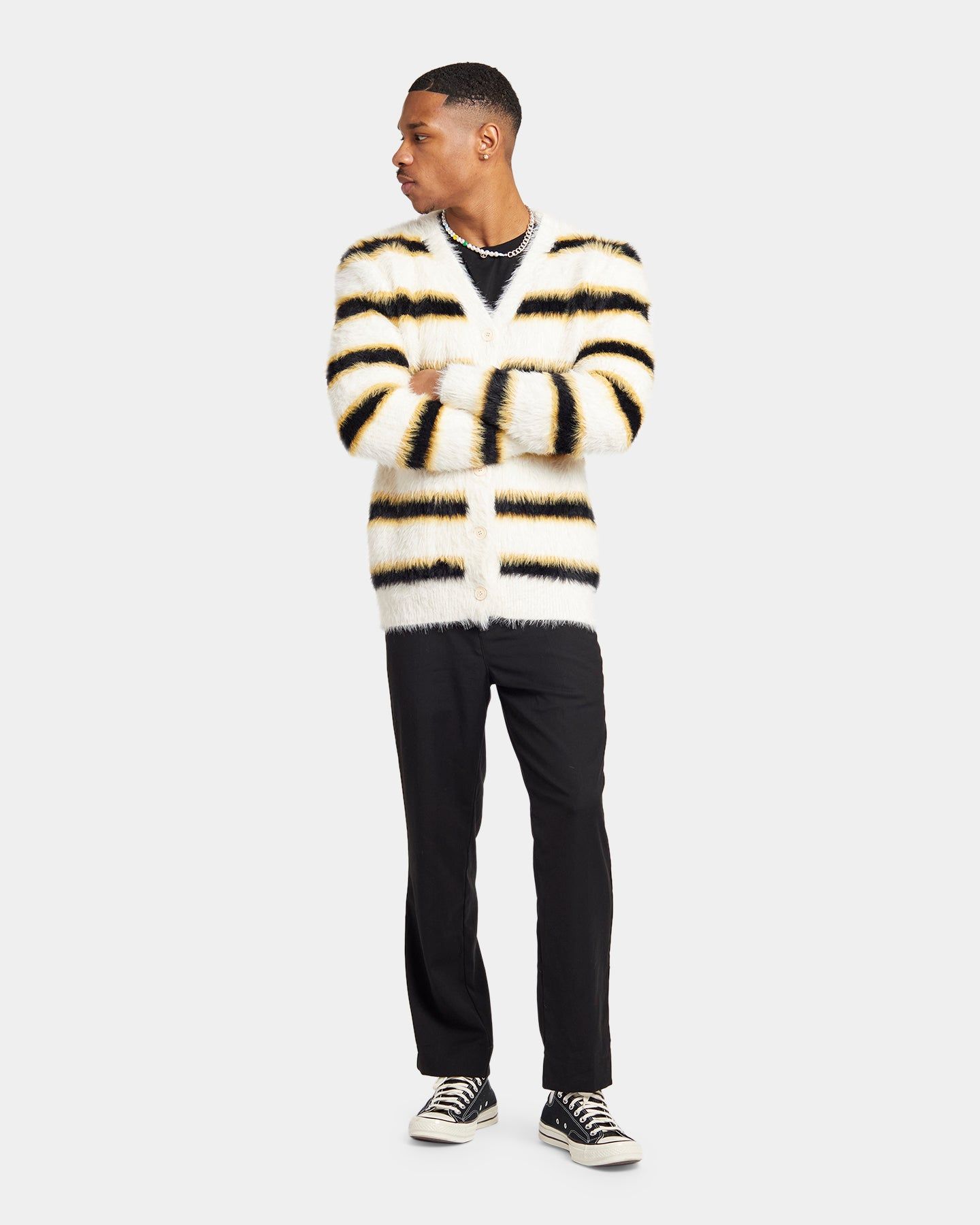 XXIII Tyler Stripe Cardigan White/Black/Yellow sold by Culture Kings product image thumbnail 2