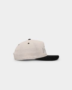 New Era Las Vegas Raiders 'Chrome Corduroy Throwback Script' Golfer Snapback Chrome White sold by Culture Kings
