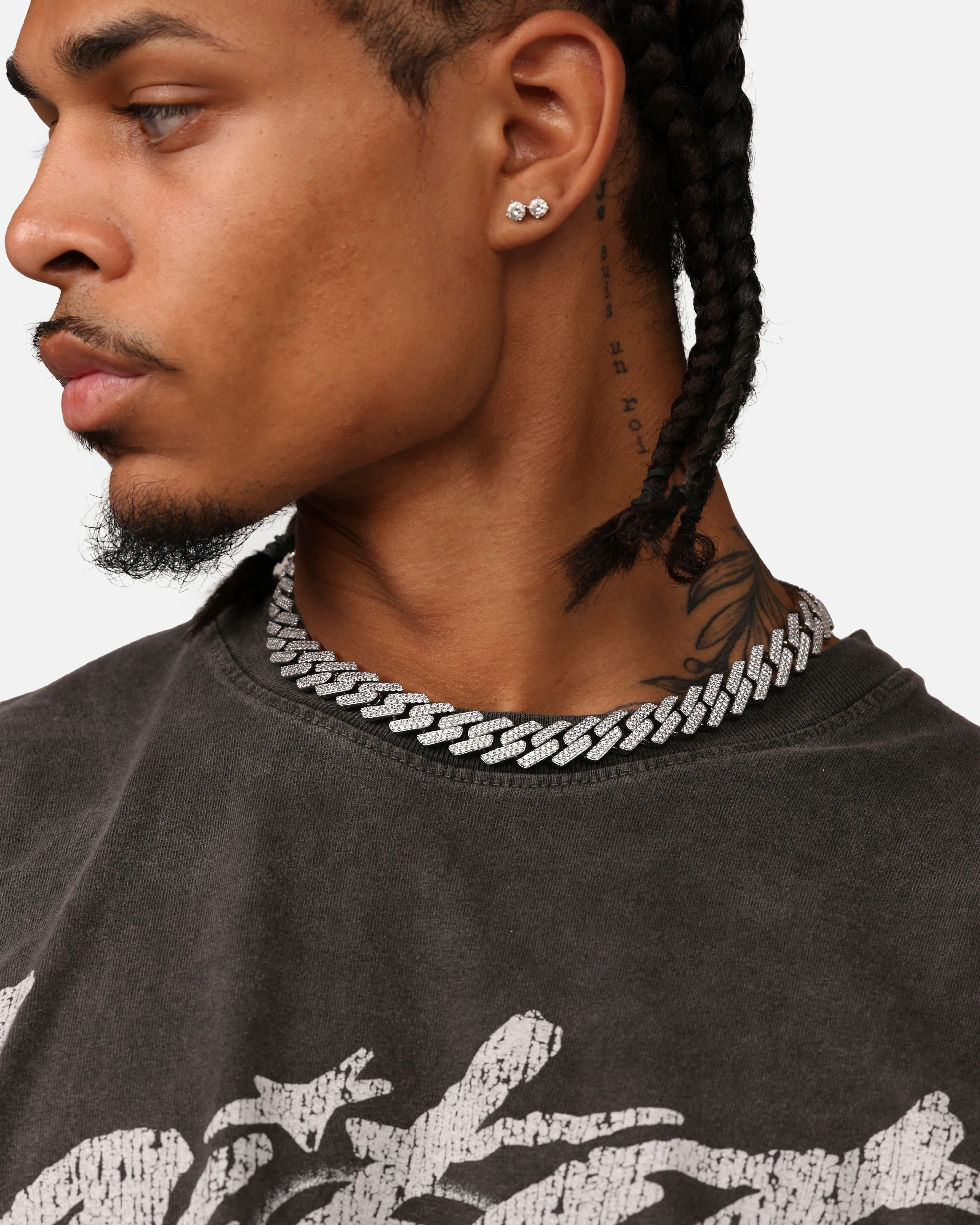 Saint Morta 18" 14mm Iced Interlink Chain Iced White Gold sold by Culture Kings product image thumbnail 4