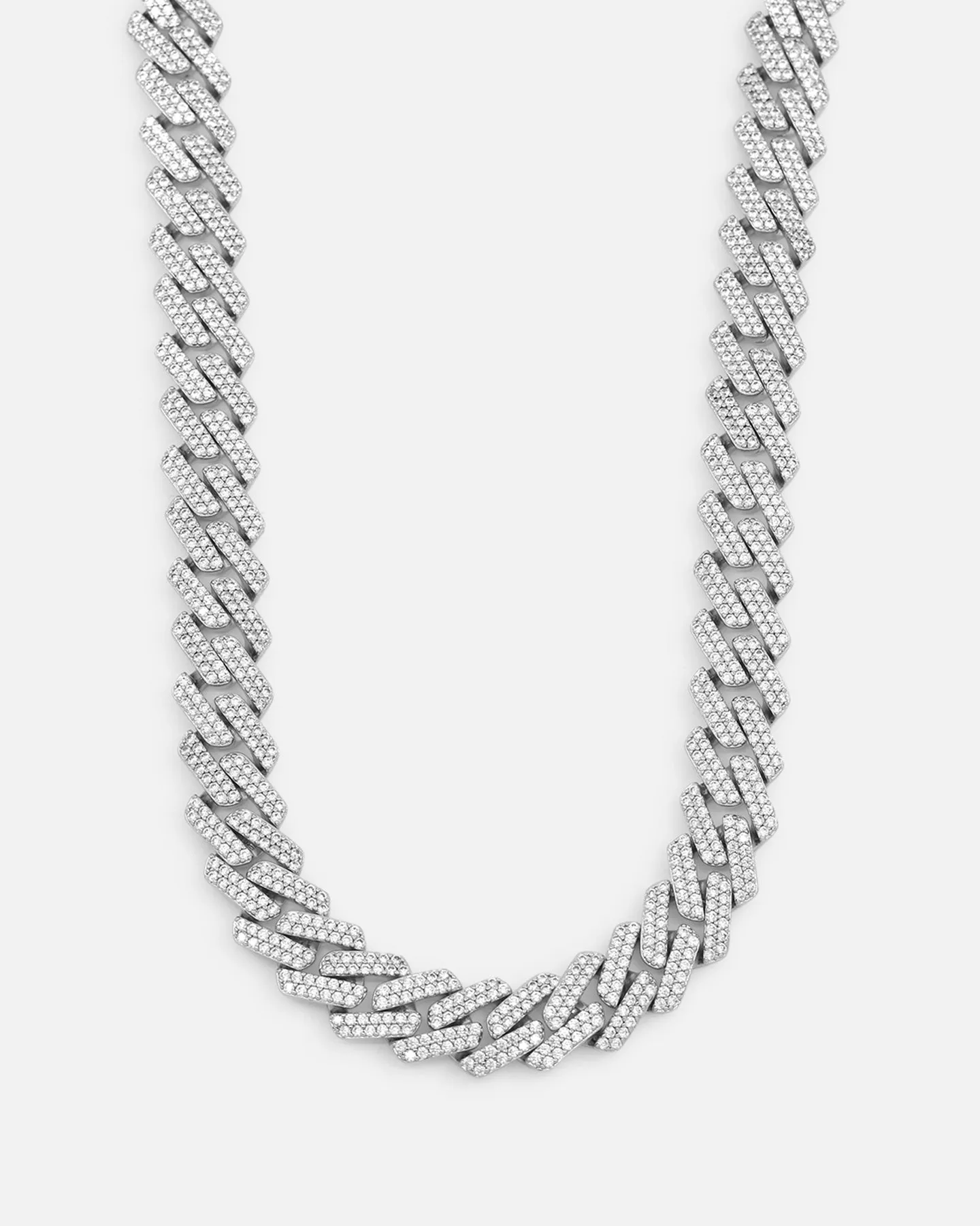 Saint Morta 18" 14mm Iced Interlink Chain Iced White Gold sold by Culture Kings