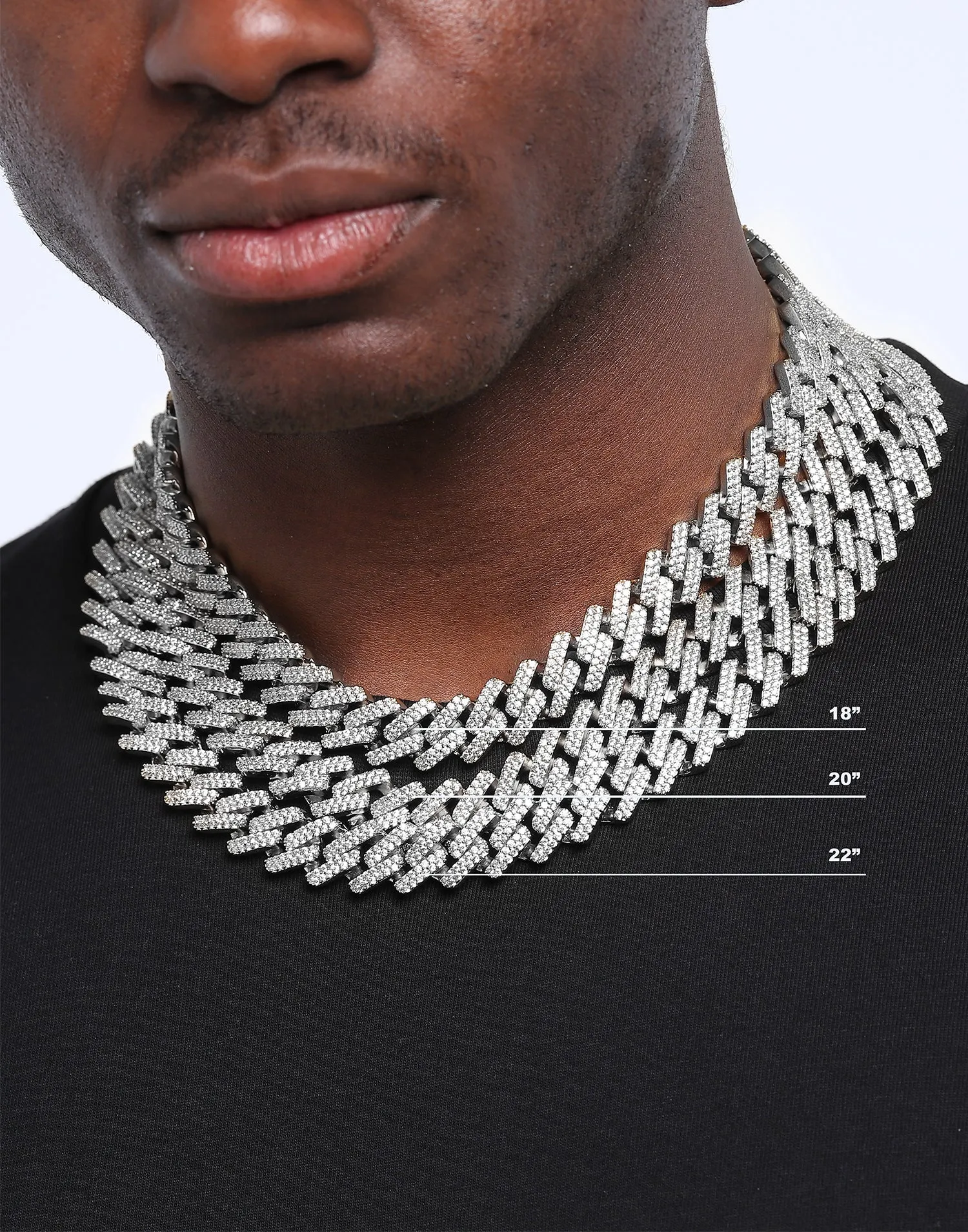 Saint Morta 18" Interlink Necklace Iced White Gold sold by Culture Kings product image thumbnail 3