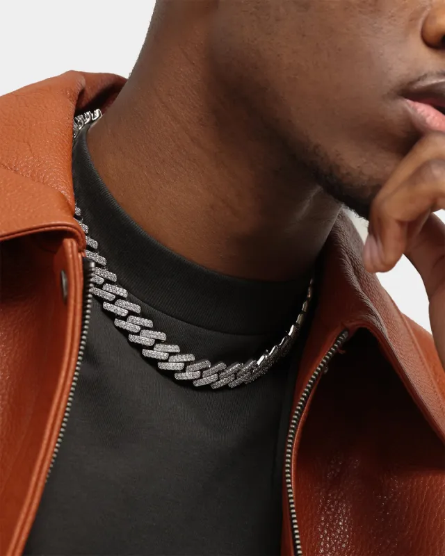 Saint Morta 18" Interlink Necklace Iced White Gold sold by Culture Kings