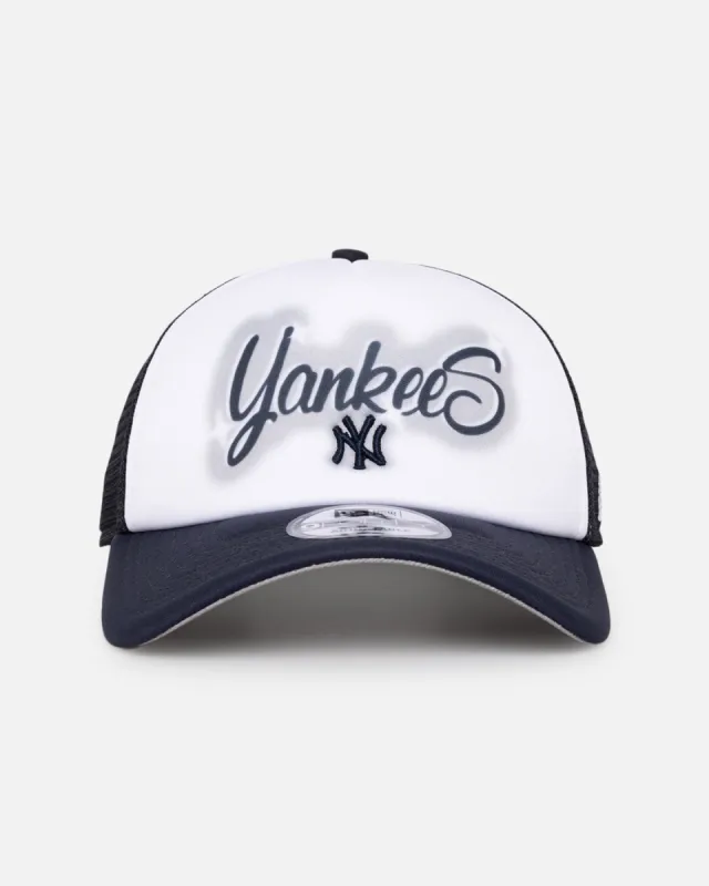 New Era New York Yankees 'Airbrush' 9FORTY A-Frame Trucker Snapback White/OTC sold by Culture Kings