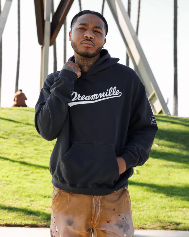 Dreamville Dreamville Logo Vintage Hoodie Washed Black sold by Culture Kings