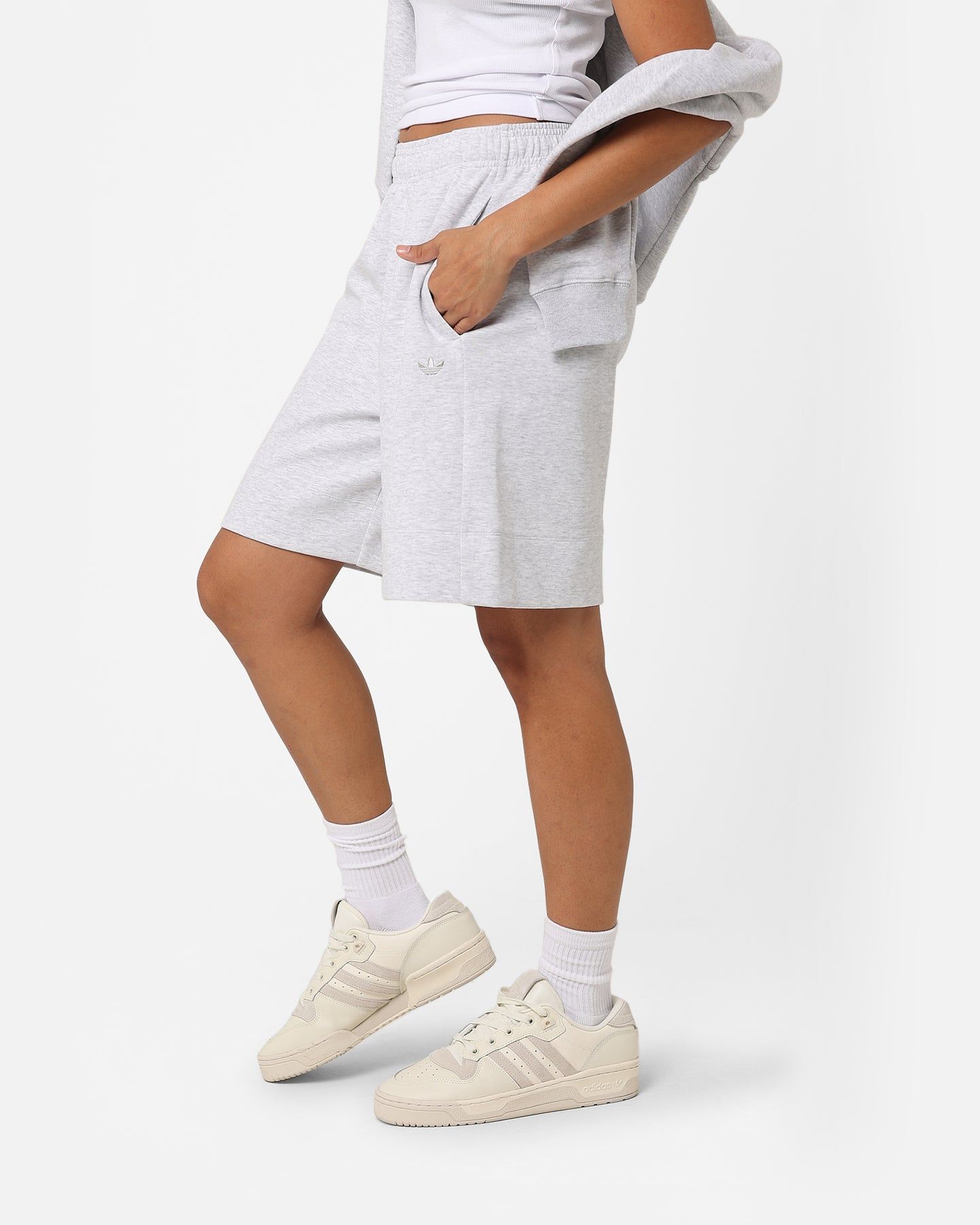 Adidas Women's Essentials Shorts Light Grey Heat sold by Culture Kings product image thumbnail 6