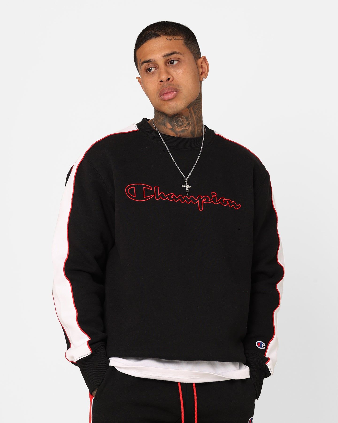 Champion Rochester City Pullover Black/Scarlet sold by Culture Kings