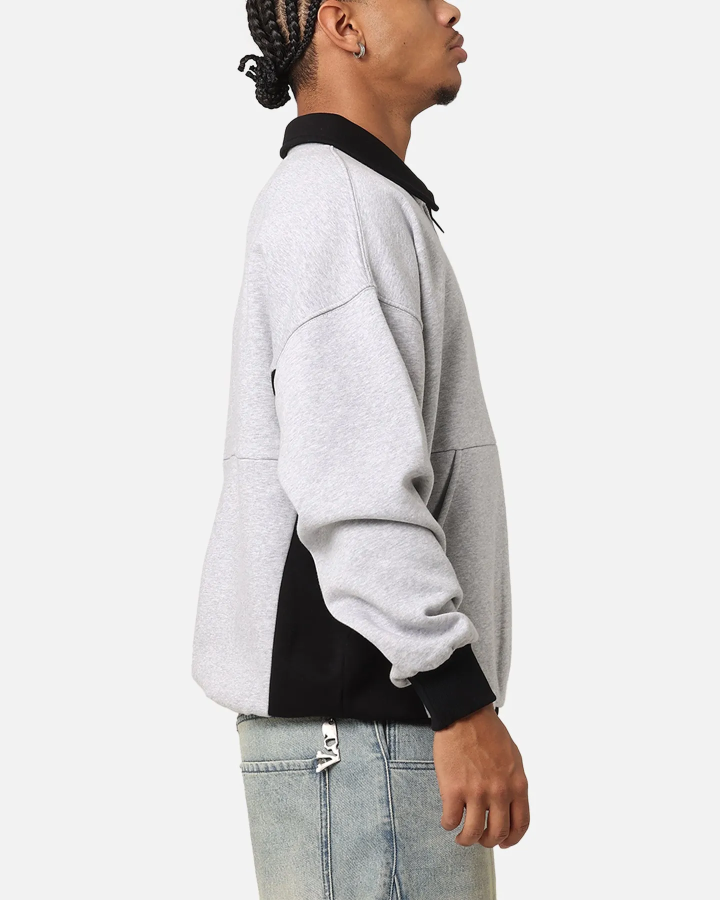 Carre Gorgeous Quater Zip Crewneck Sweater Light Marle sold by Culture Kings product image thumbnail 4