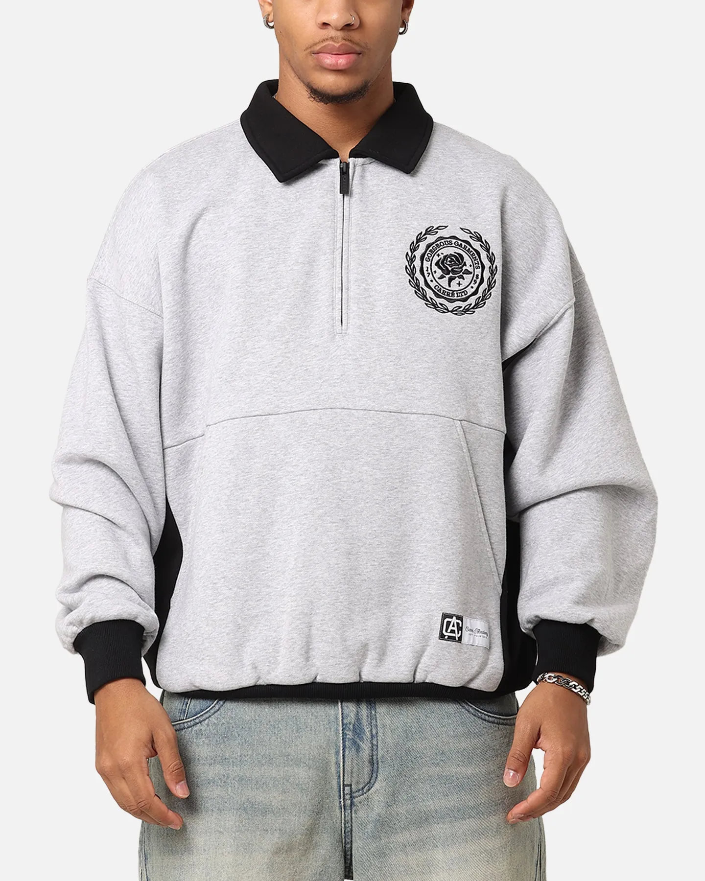 Carre Gorgeous Quater Zip Crewneck Sweater Light Marle sold by Culture Kings