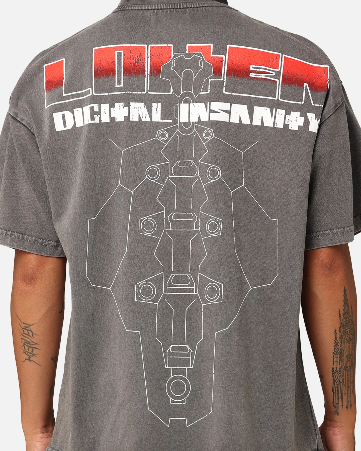 Loiter Digital Insanity Vintage T-Shirt Charcoal sold by Culture Kings product image thumbnail 5