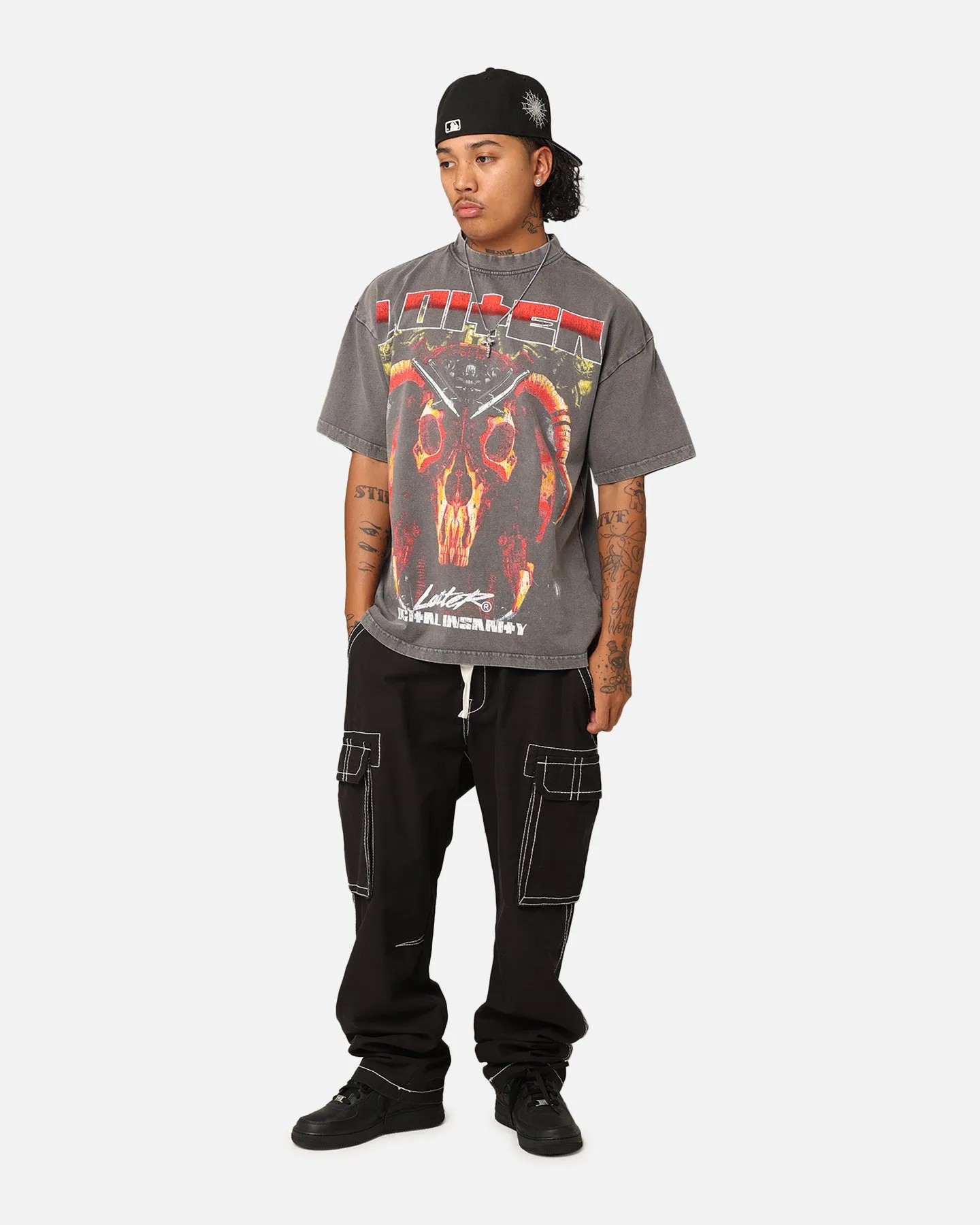 Loiter Digital Insanity Vintage T-Shirt Charcoal sold by Culture Kings product image thumbnail 3