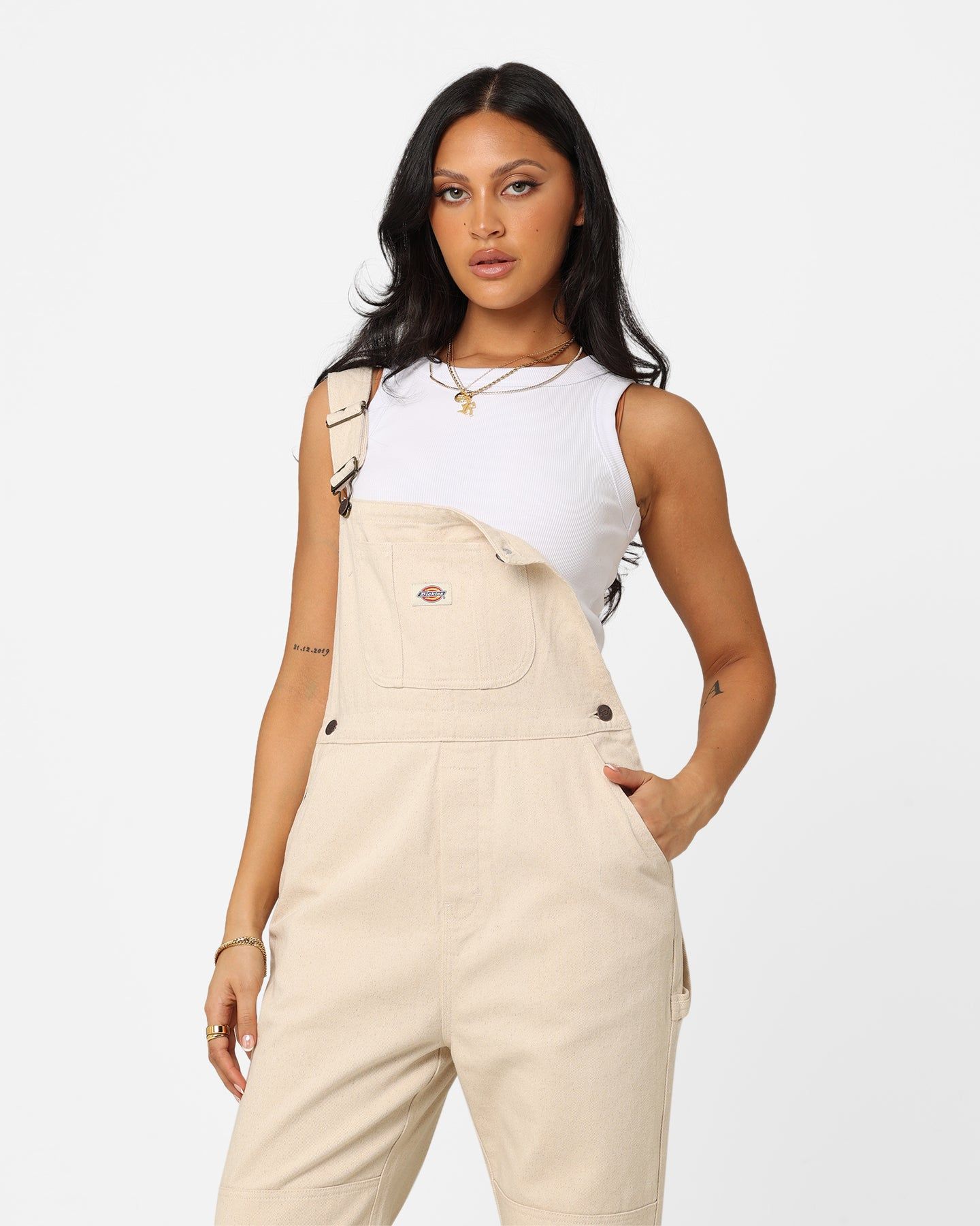 Dickies Women's Whitney Denim Overalls Natural sold by Culture Kings product image thumbnail 2