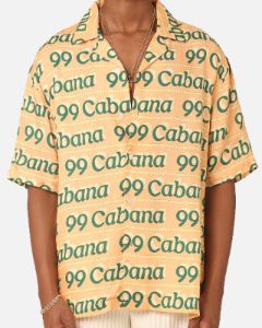 99 Cabana Logo Short Sleeve Button Up Shirt Yellow/Green sold by Culture Kings