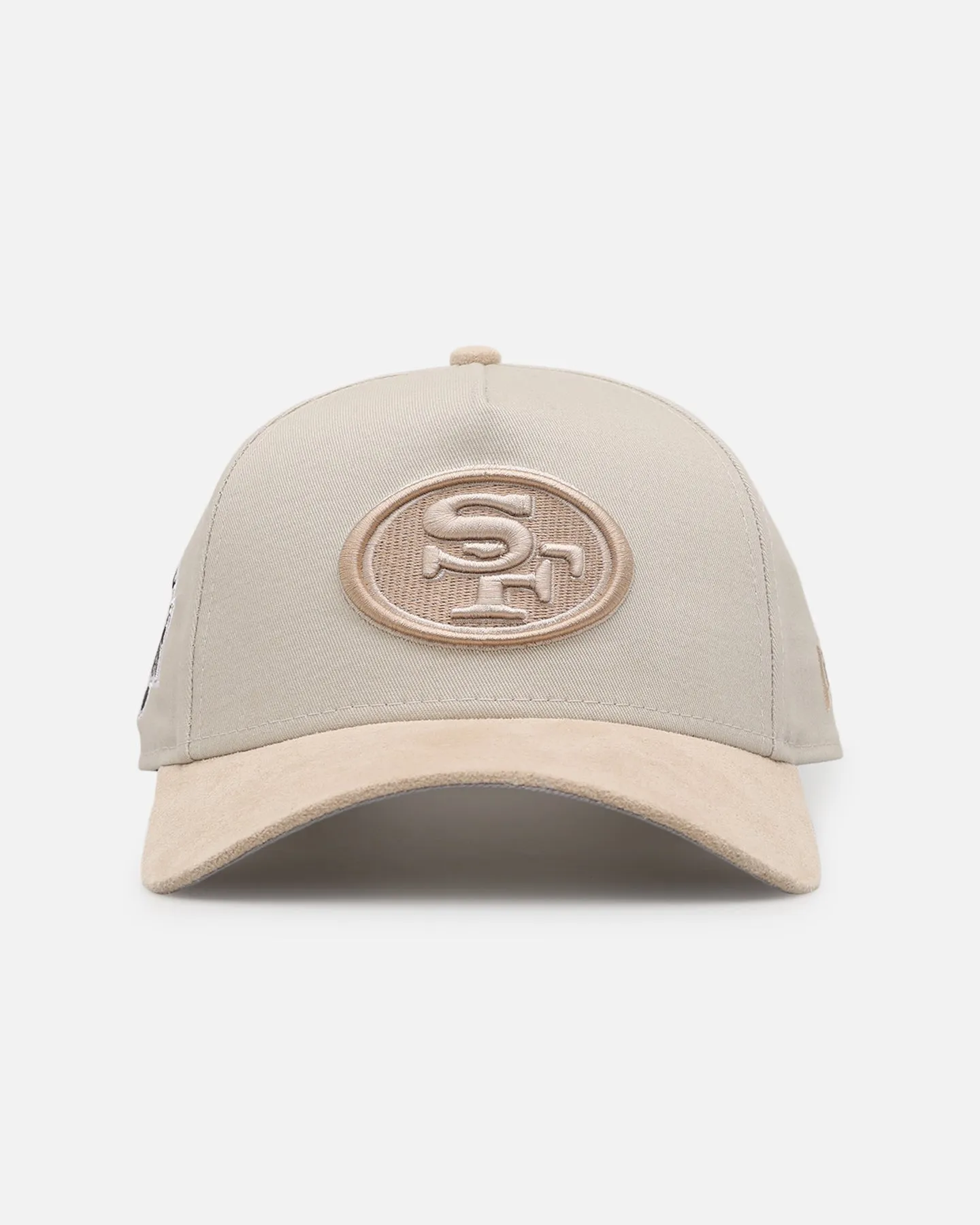 New Era San Francisco 49ers 'Cream Suede' 9FORTY A-Frame Strapback Stone/Oatmilk sold by Culture Kings