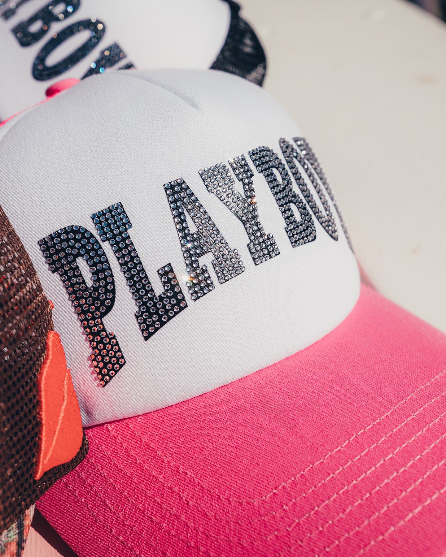 Playboy By CK Glow Up Trucker Snapback Pink/White sold by Culture Kings