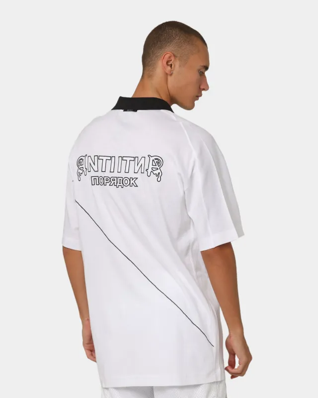 The Anti Order Military Oversized Polo Shirt White/Black sold by Culture Kings