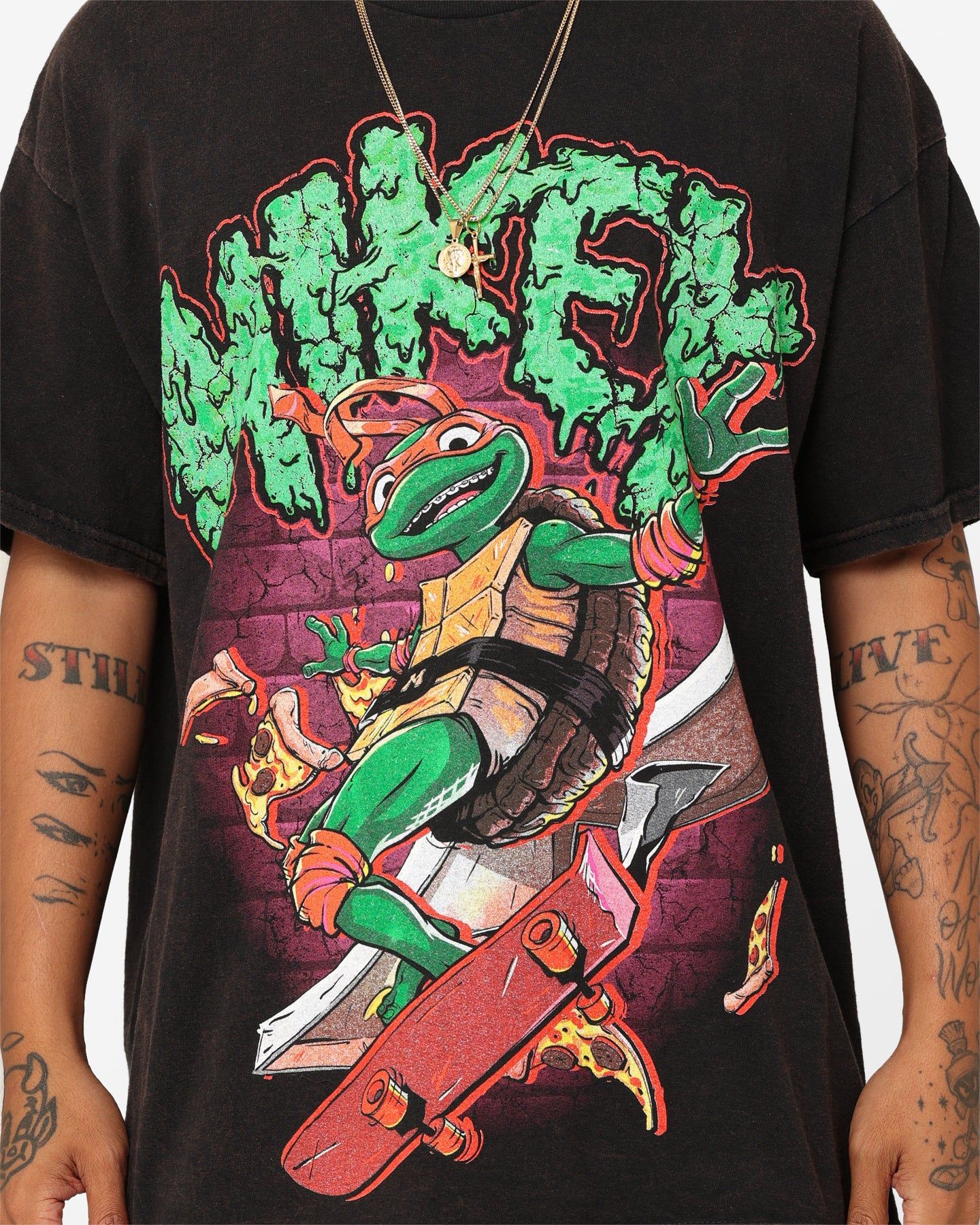 Goat Crew X Teenage Mutant Ninja Turtles Michelangelo Vintage T-Shirt Black Wash sold by Culture Kings product image thumbnail 4