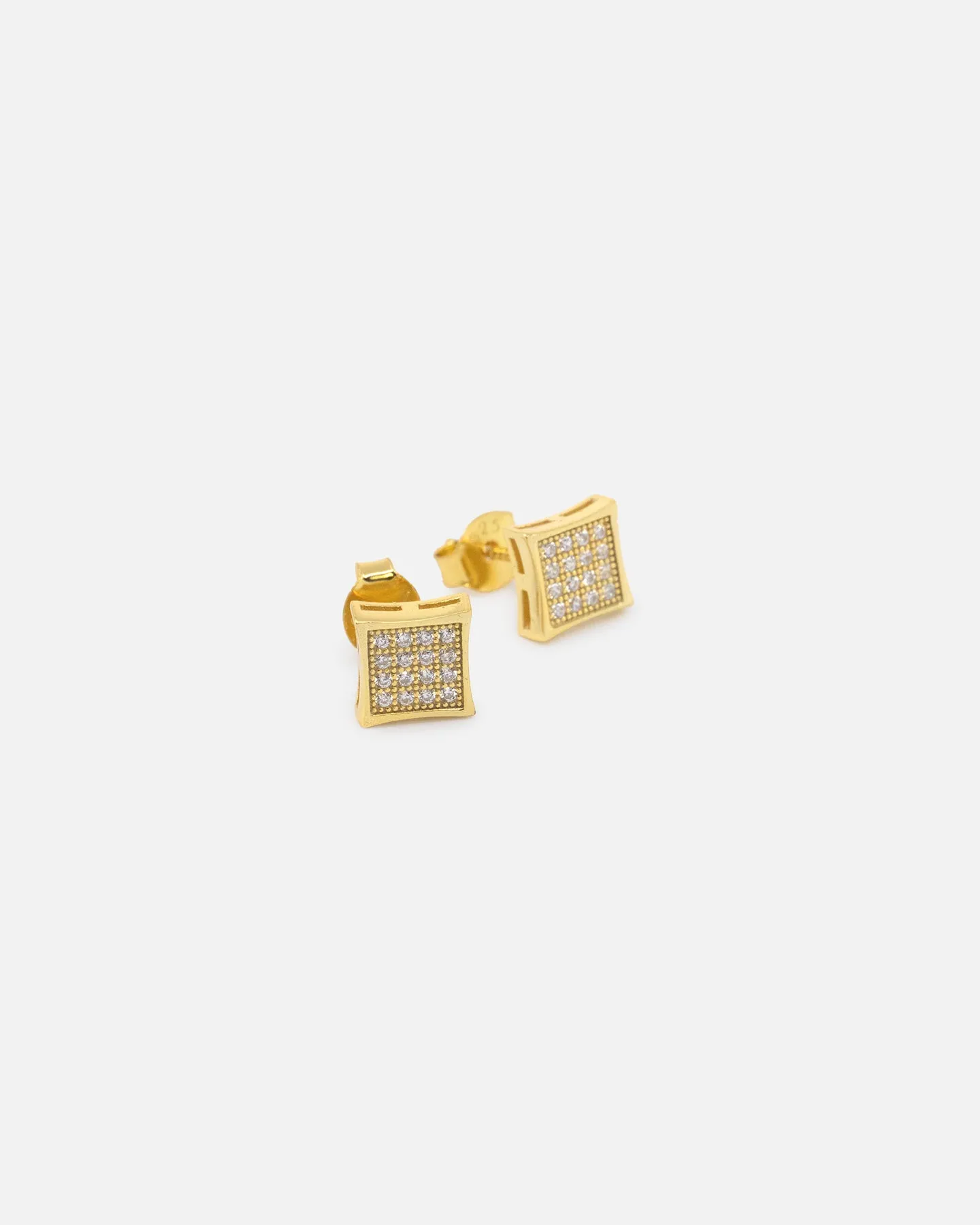 Saint Morta Concave Square Earring Iced Gold sold by Culture Kings