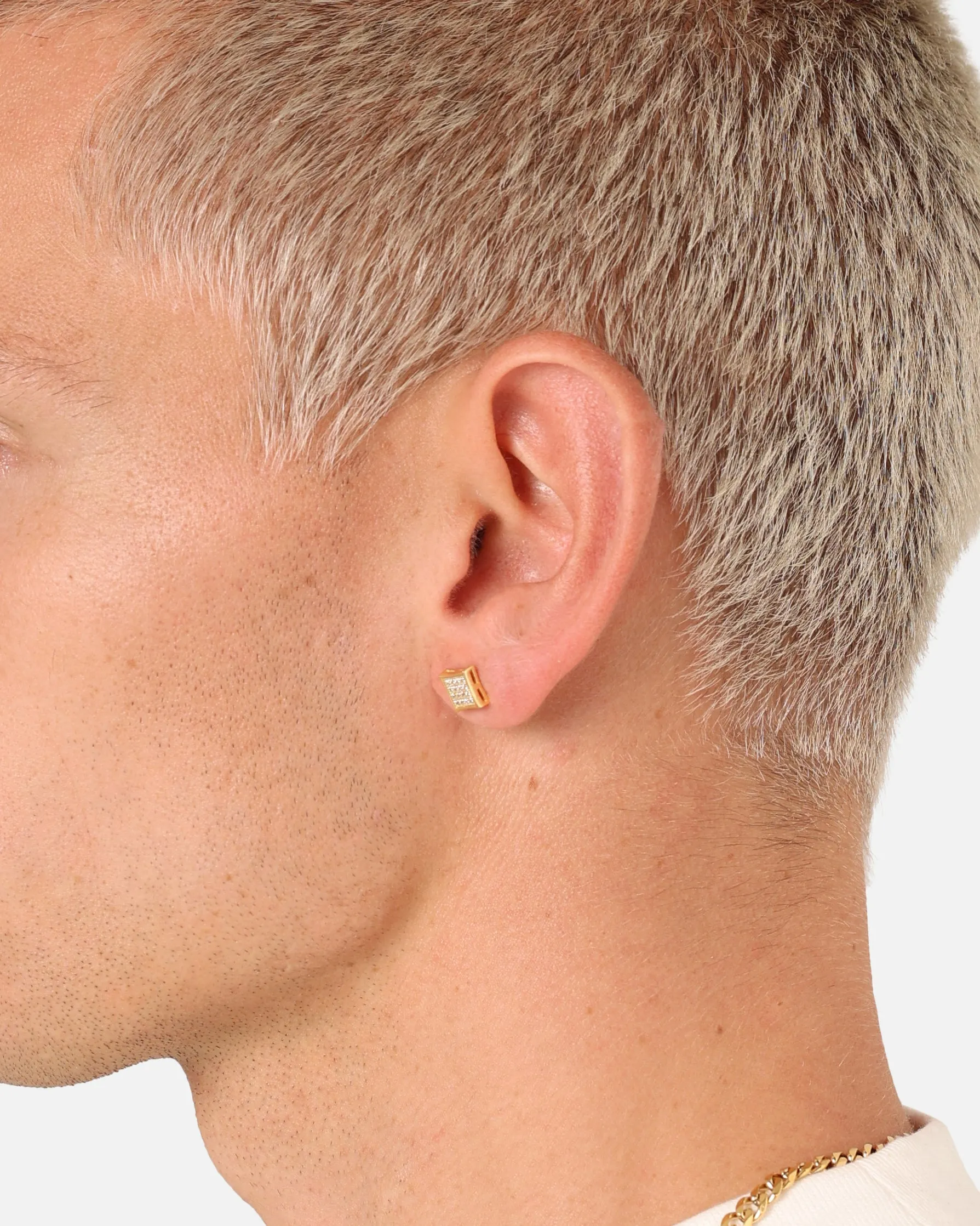 Saint Morta Concave Square Earring Iced Gold sold by Culture Kings product image thumbnail 2