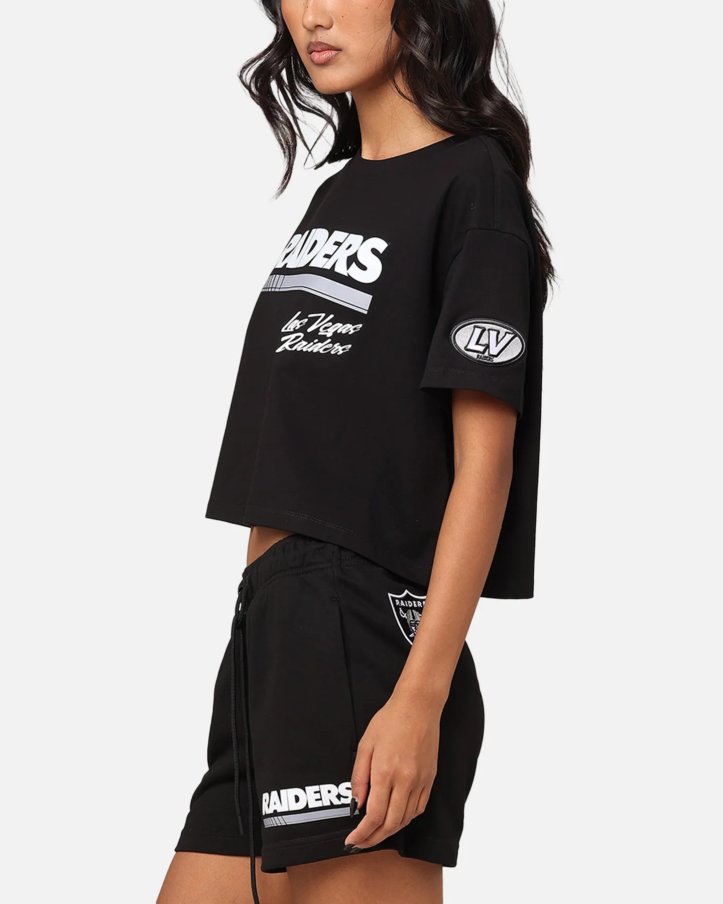 Pro Standard Women's Las Vegas Raiders Fast Lane Cropped T-Shirt Black sold by Culture Kings product image thumbnail 5