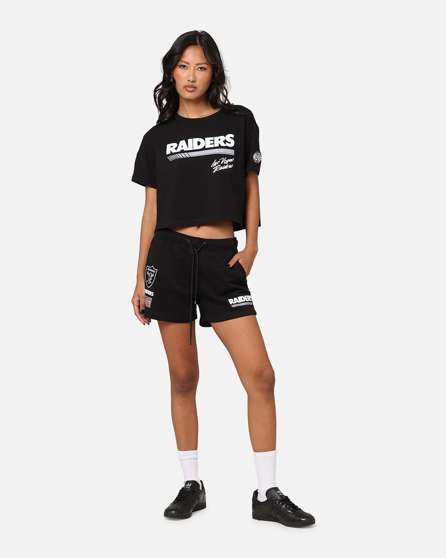 Pro Standard Women's Las Vegas Raiders Fast Lane Cropped T-Shirt Black sold by Culture Kings product image thumbnail 3