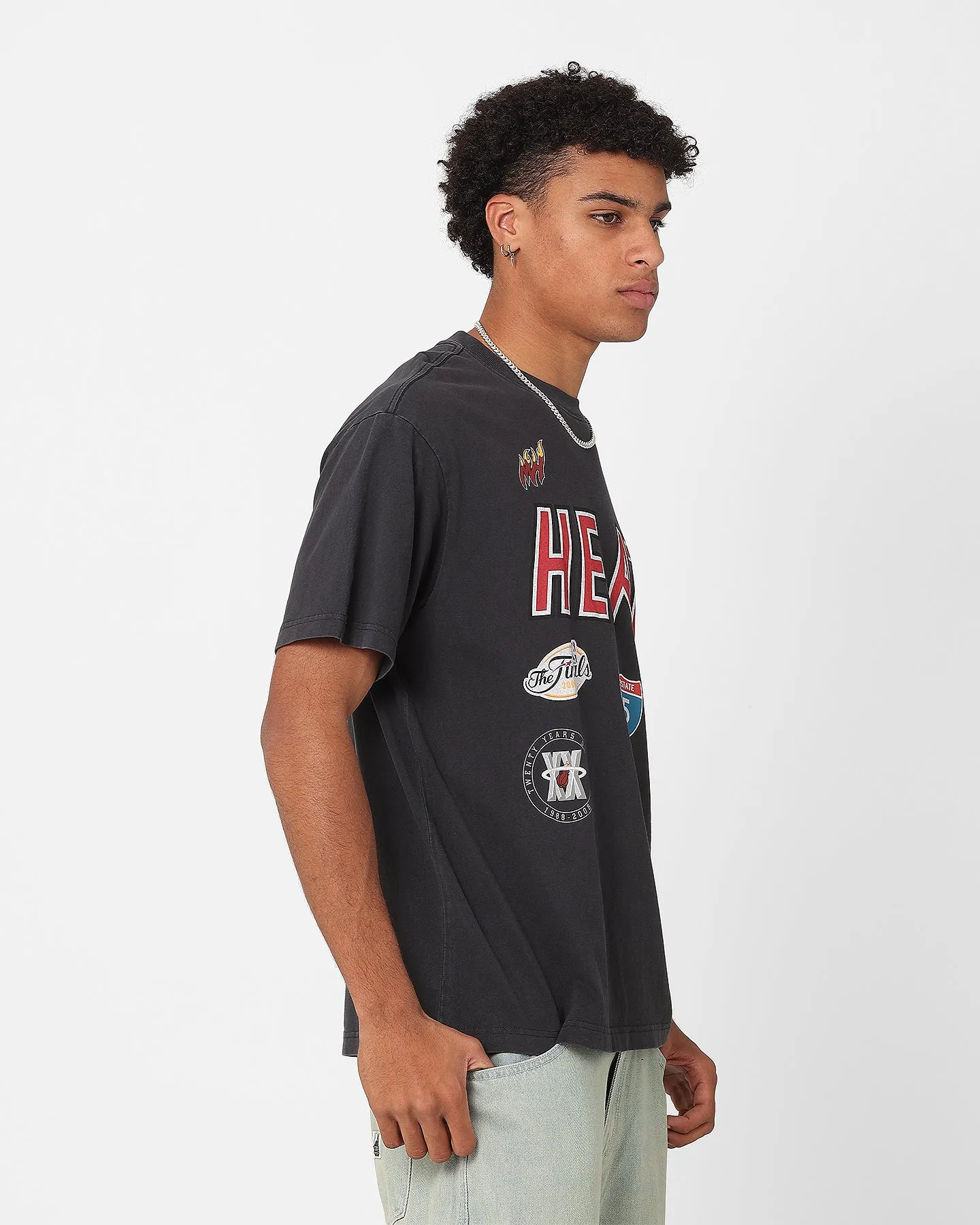 Mitchell & Ness Miami Heat Highway Logo T-Shirt Vintage Black sold by Culture Kings product image thumbnail 5