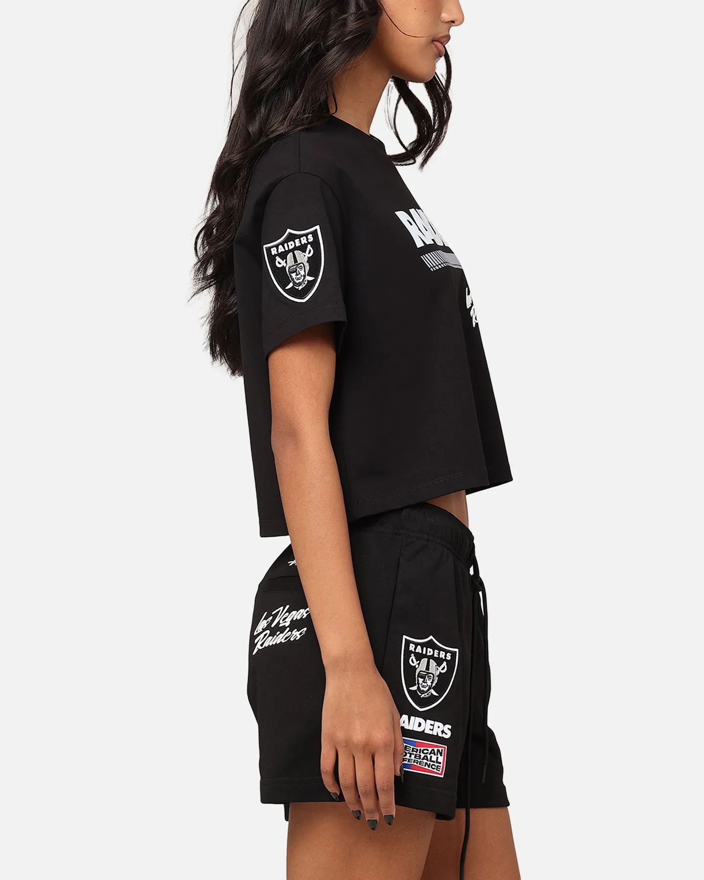 Pro Standard Women's Las Vegas Raiders Fast Lane Cropped T-Shirt Black sold by Culture Kings product image thumbnail 4