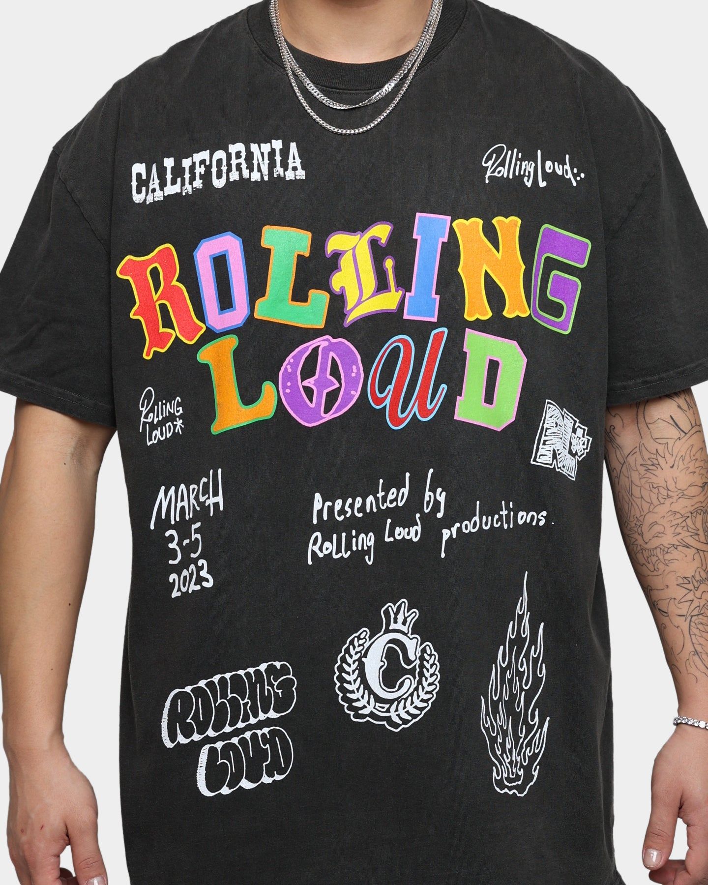 Rolling Loud Rolling Loud Line Up Vintage T-Shirt Black Wash sold by Culture Kings product image thumbnail 4