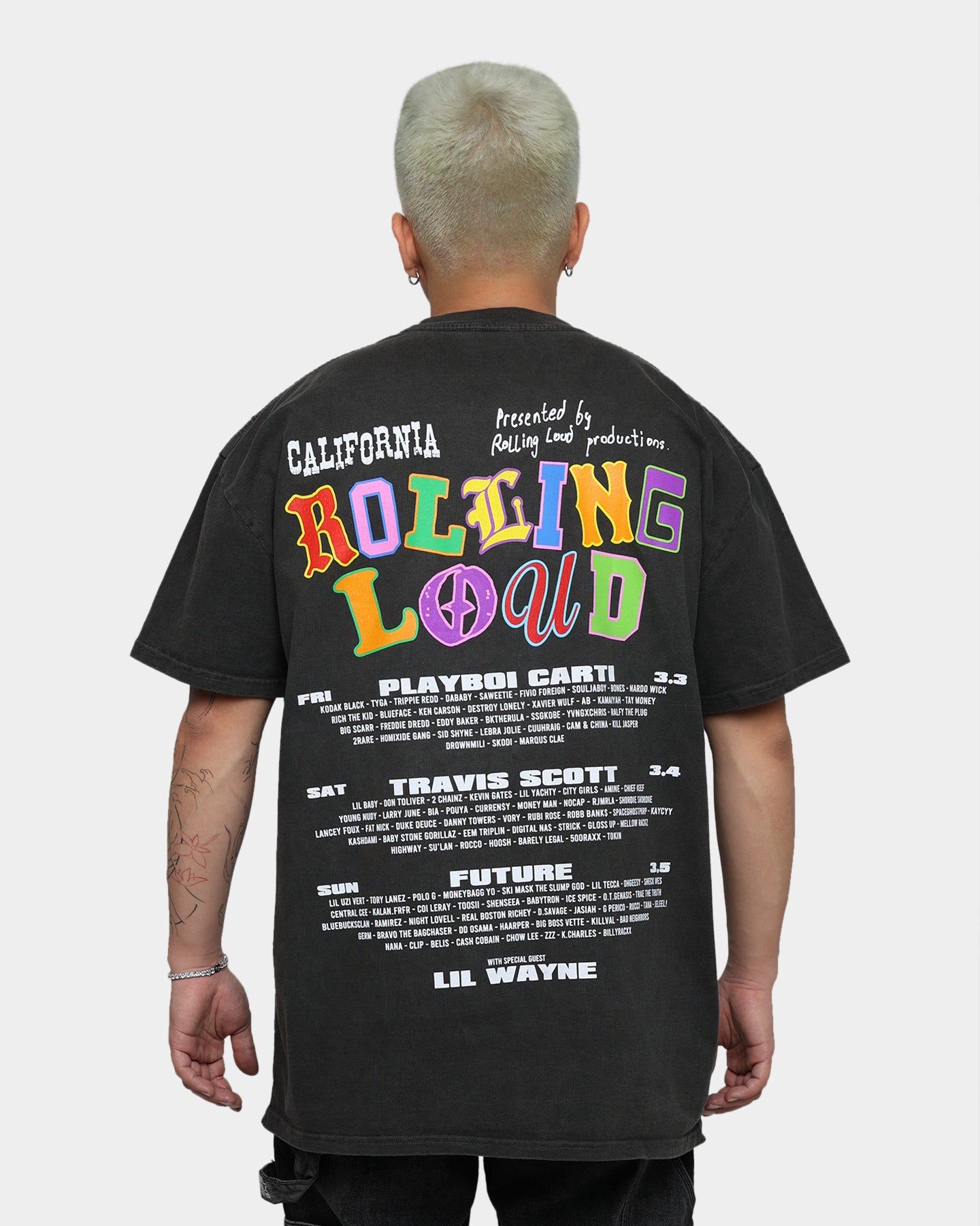 Rolling Loud Rolling Loud Line Up Vintage T-Shirt Black Wash sold by Culture Kings product image thumbnail 5