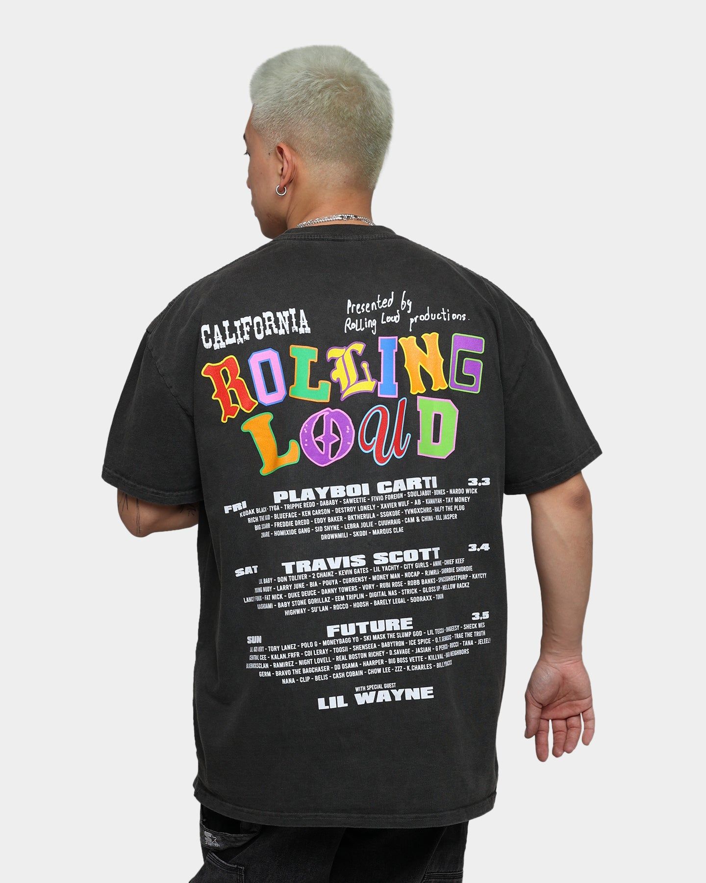Rolling Loud Rolling Loud Line Up Vintage T-Shirt Black Wash sold by Culture Kings